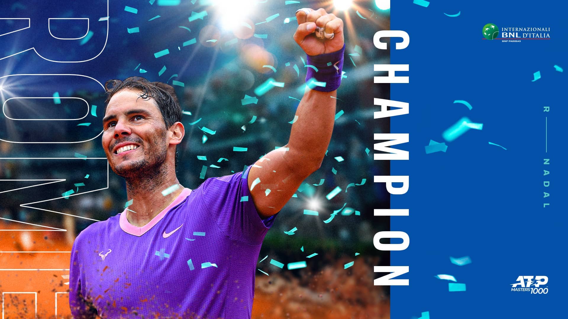 Rafael Nadal claims his 10th Internazionali BNL d'Italia title and a record-equalling 36th ATP Masters 1000 crown with a victory over Novak Djokovic.