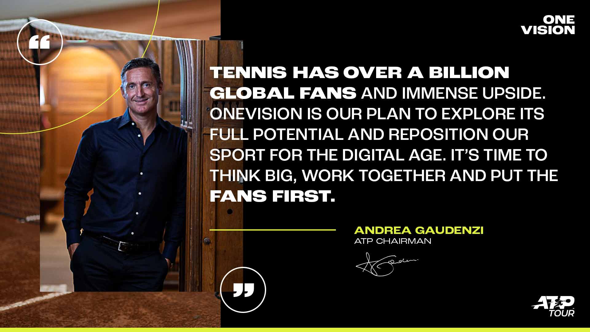 ATP Launches OneVision Strategic Plan ATP Tour Tennis
