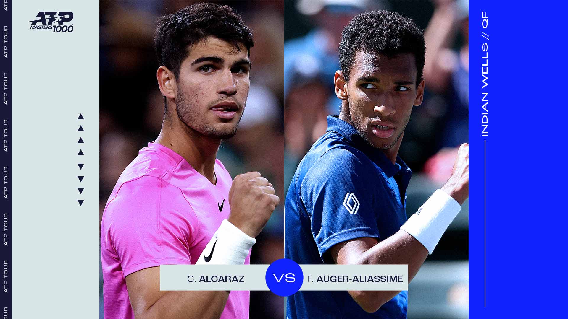 Alcaraz Plays Auger-Aliassime, Fritz and Sinner Collide In Indian Wells QFs ATP Tour Tennis