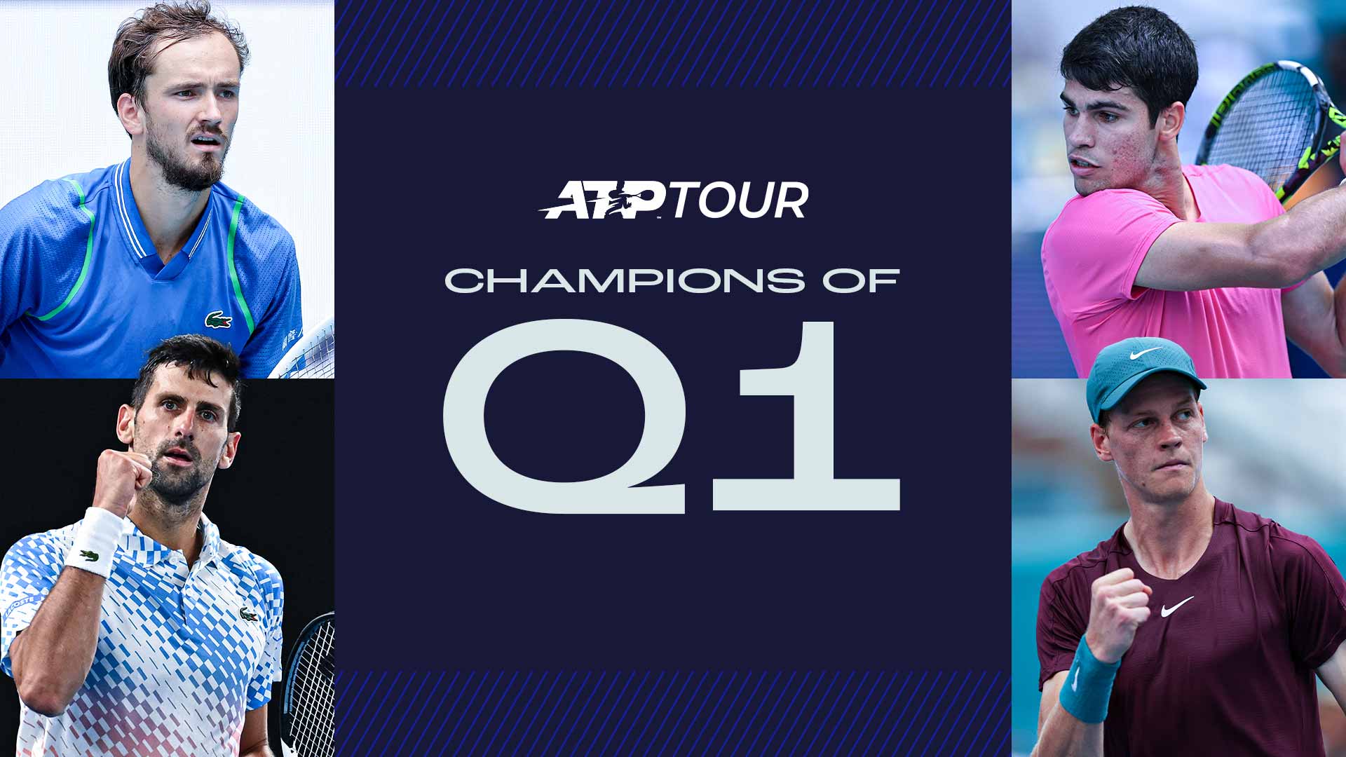 Medvedev, Djokovic, Alcaraz Among ATP Tour Champions Of Q1 ATP Tour Tennis