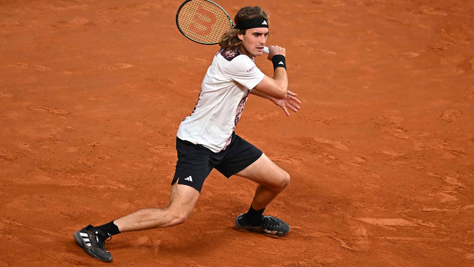 May 16, 2023, ROME: Lorenzo Sonego of Italy celebrates a point during his  men's singles third round match against Stefanos Tsitsipas of Greece (not  pictured) at the Italian Open tennis tournament in