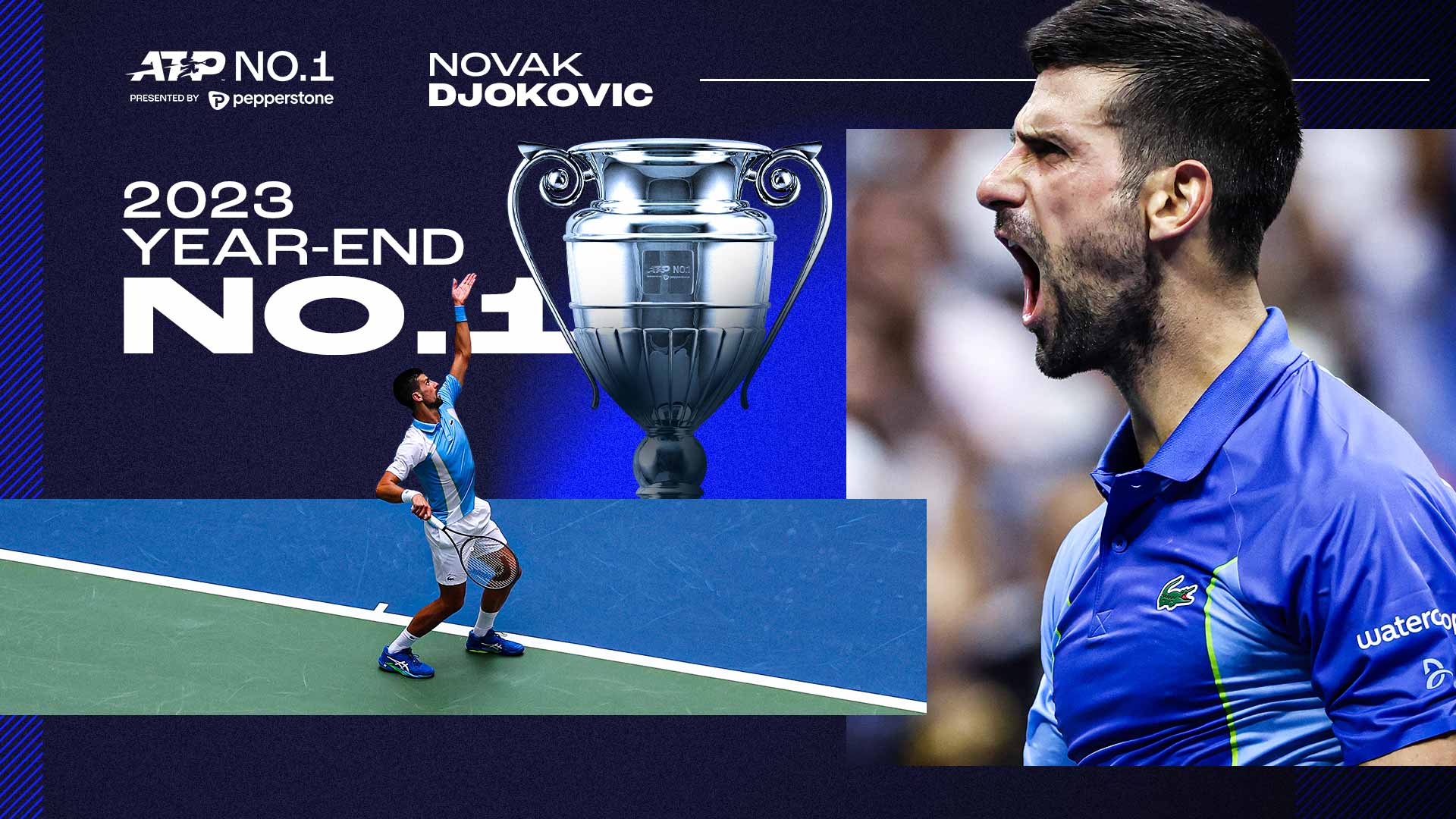 Novak Djokovic Is Your ATP 2023 Year End No 1 Presented By Pepperstone FX ATP  Rankings Poster Canvas - Limotees