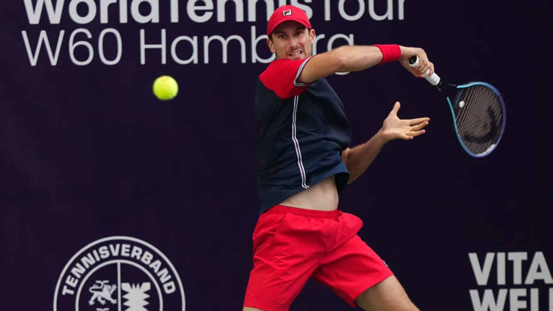 Alexander Ritschard during Sunday's Hamburg Challenger final.