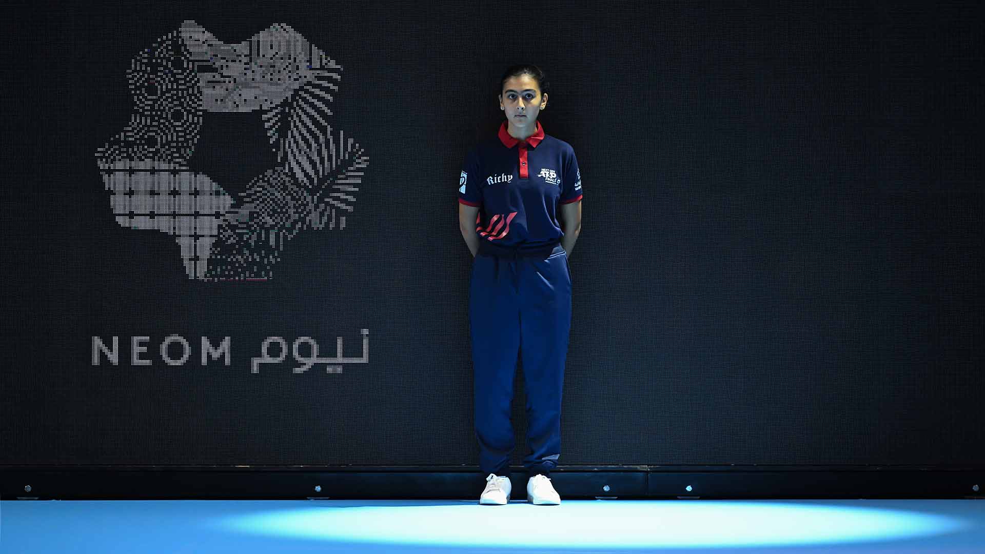 A ballkid at the 2023 Next Gen ATP Finals presented by NEOM.