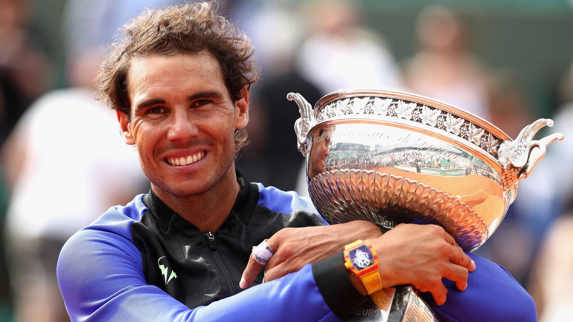Nadal <a href='https://www.atptour.com/en/tournaments/roland-garros/520/overview'>Roland Garros</a> trophy