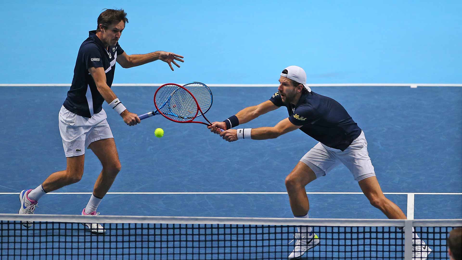 <a href='https://www.atptour.com/en/players/jurgen-melzer/m762/overview'>Jurgen Melzer</a> (right) and <a href='https://www.atptour.com/en/players/edouard-roger-vasselin/r613/overview'>Edouard Roger-Vasselin</a> (left) will face <a href='https://www.atptour.com/en/players/wesley-koolhof/kc41/overview'>Wesley Koolhof</a> and <a href='https://www.atptour.com/en/players/nikola-mektic/mf09/overview'>Nikola Mektic</a> for the <a href='https://www.atptour.com/en/tournaments/nitto-atp-finals/605/overview'>Nitto ATP Finals</a> trophy.