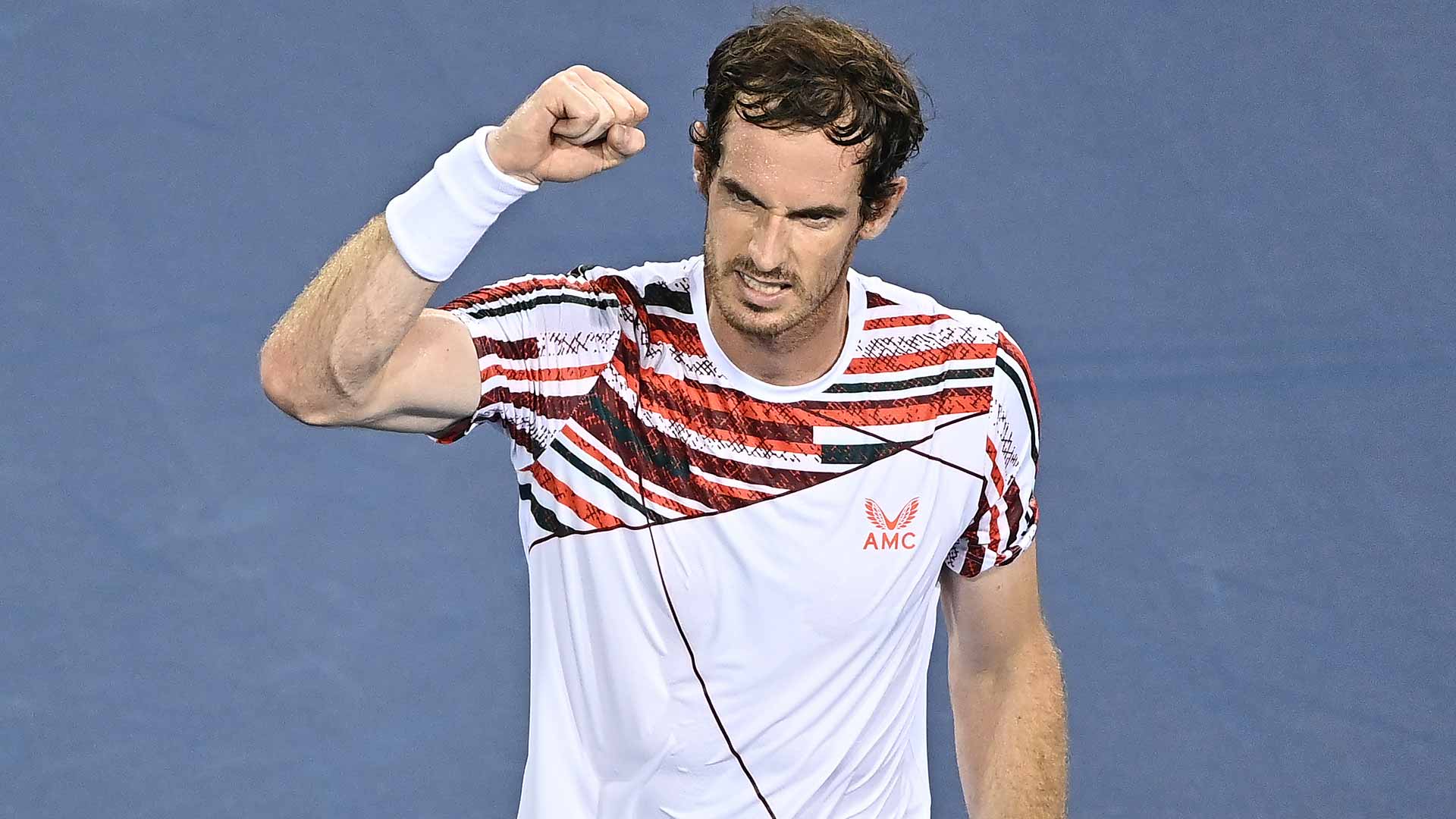 Andy Murray celebrates a straight-sets win against Richard Gasquet on Monday evening in Cincinnati, where he is a two-time titlist.