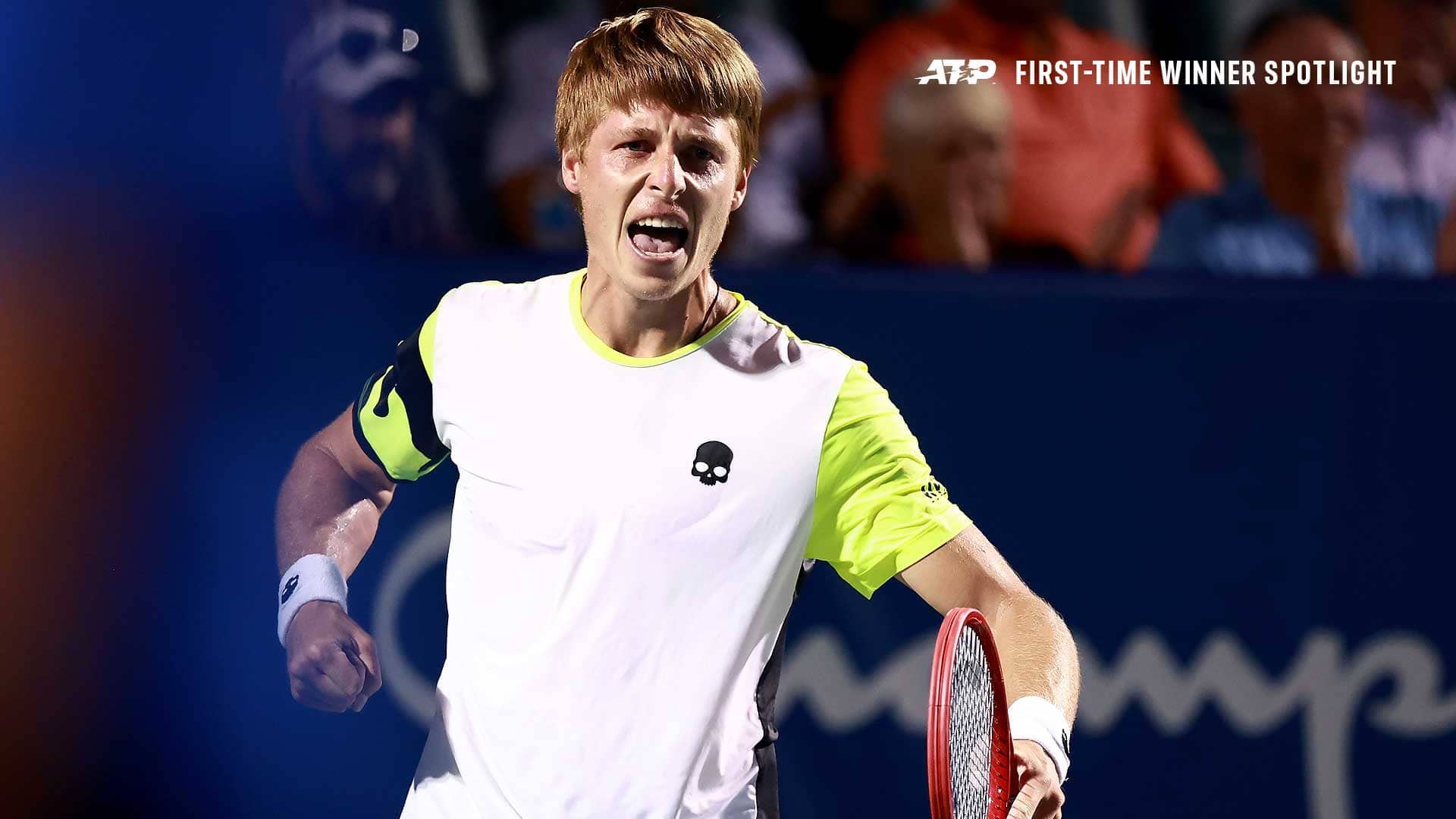 Ilay Ivashka celebrates becoming the eighth first-time ATP Tour titlist of 2021