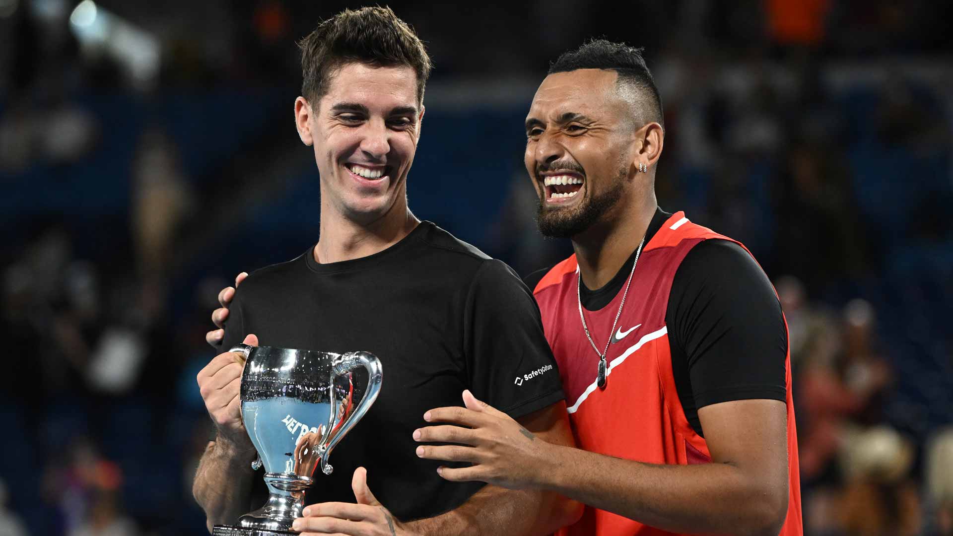 <a href='https://www.atptour.com/en/players/thanasi-kokkinakis/kd46/overview'>Thanasi Kokkinakis</a> and <a href='https://www.atptour.com/en/players/nick-kyrgios/ke17/overview'>Nick Kyrgios</a>