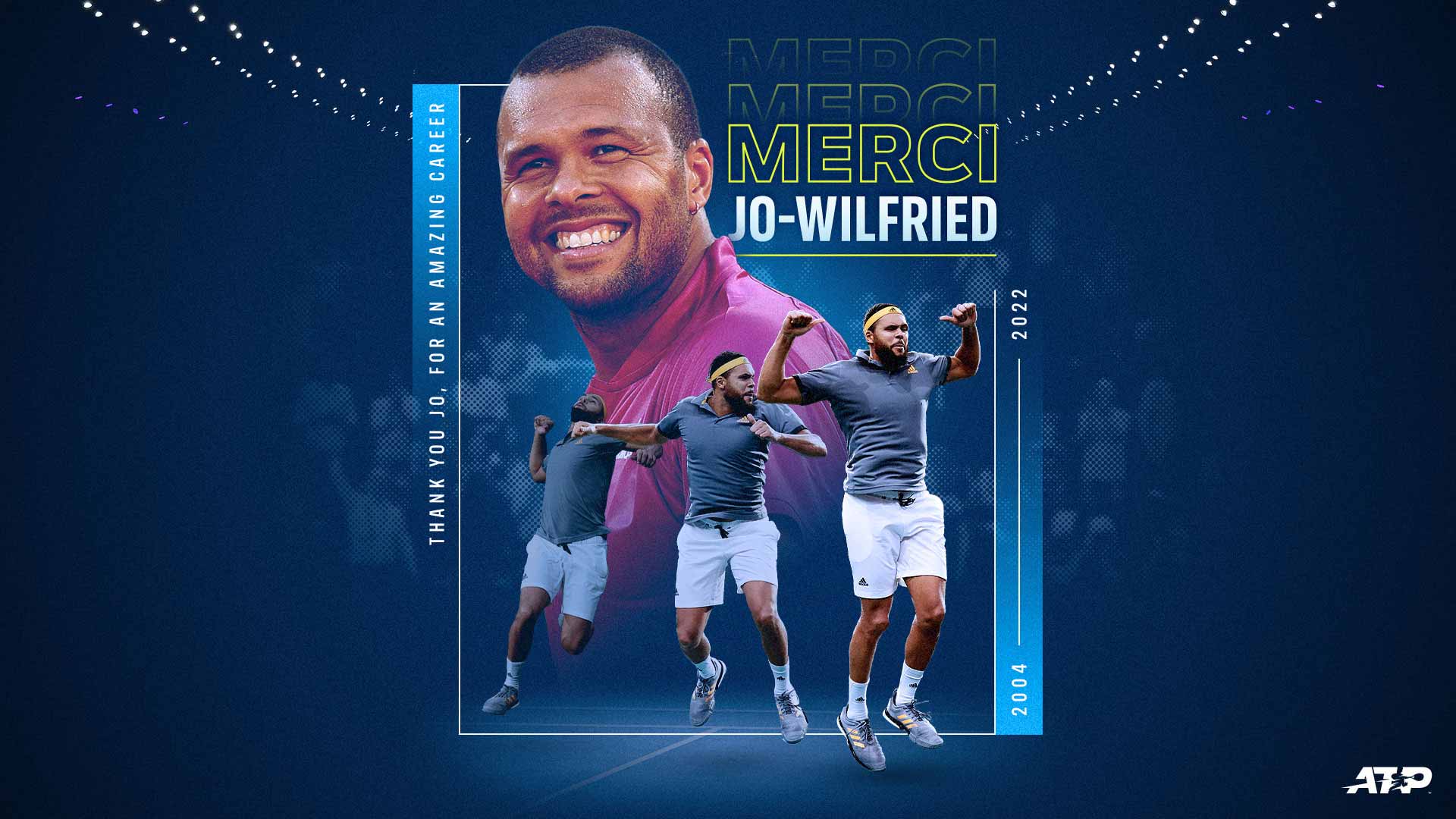 Jo-Wilfried Tsonga completes his career with 18 ATP Tour titles.