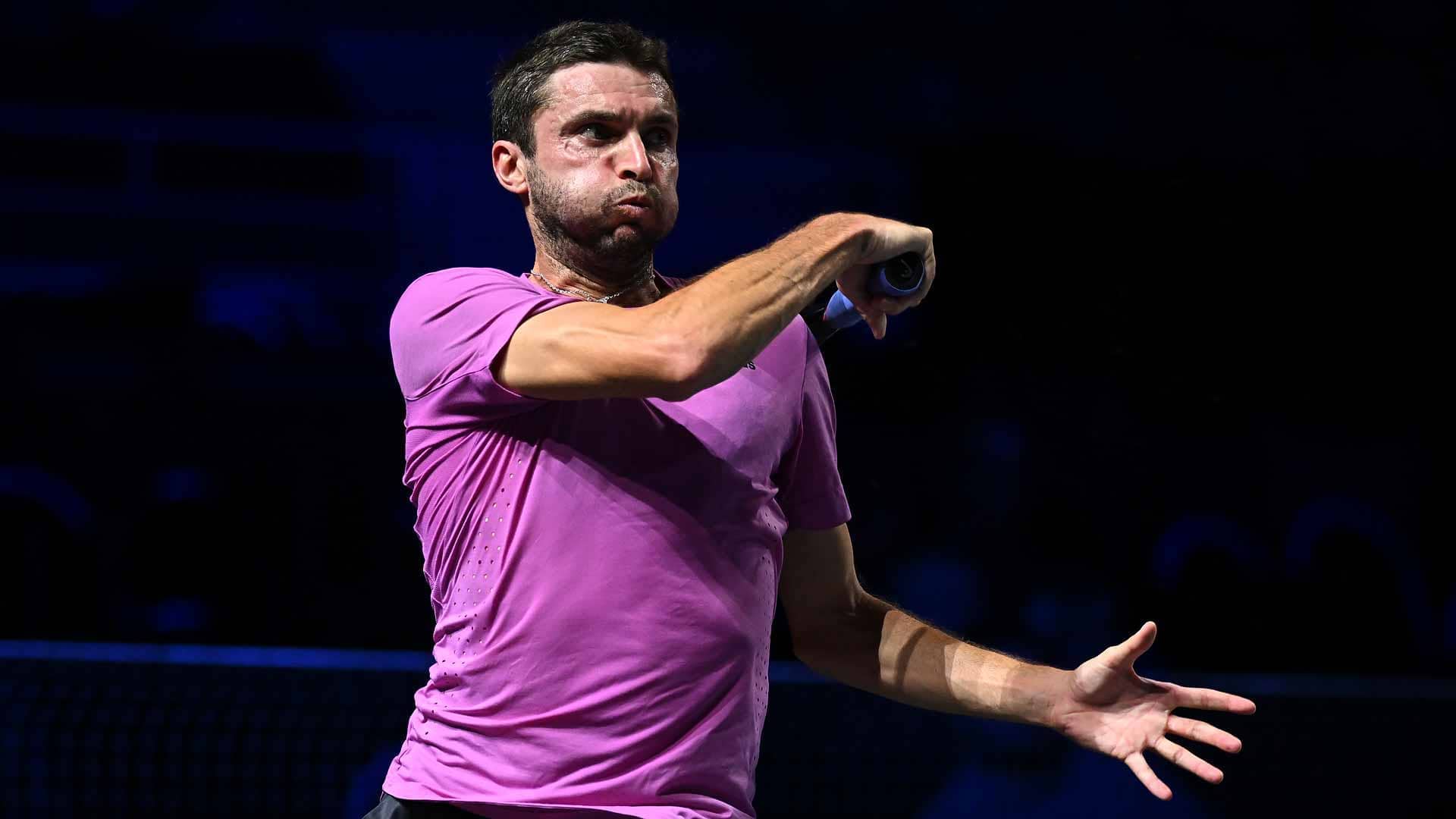 Gilles Simon downs David Goffin in straight sets at the Moselle Open in Metz on Tuesday evening.