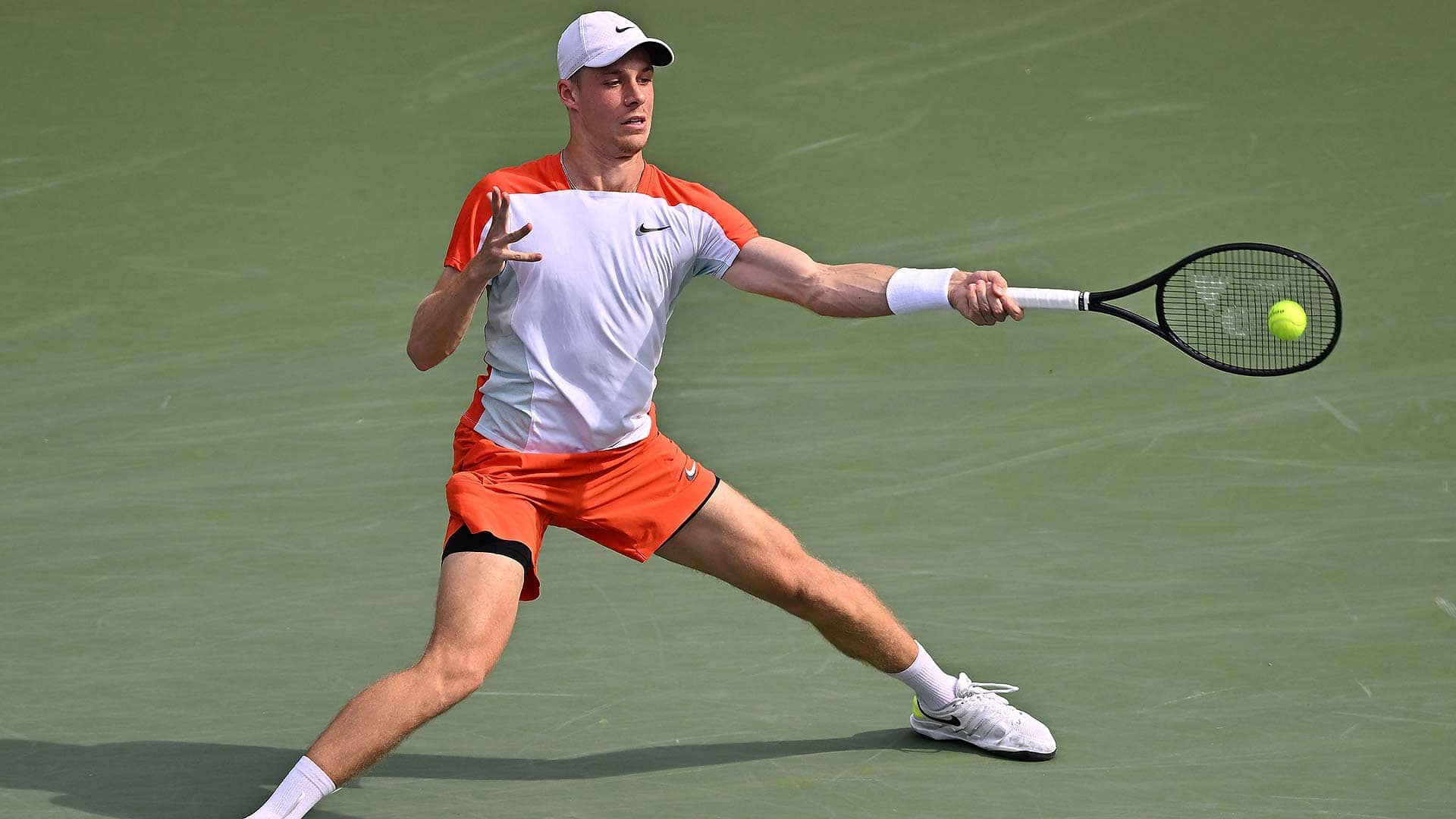 Denis Shapovalov in action in Seoul on Saturday.