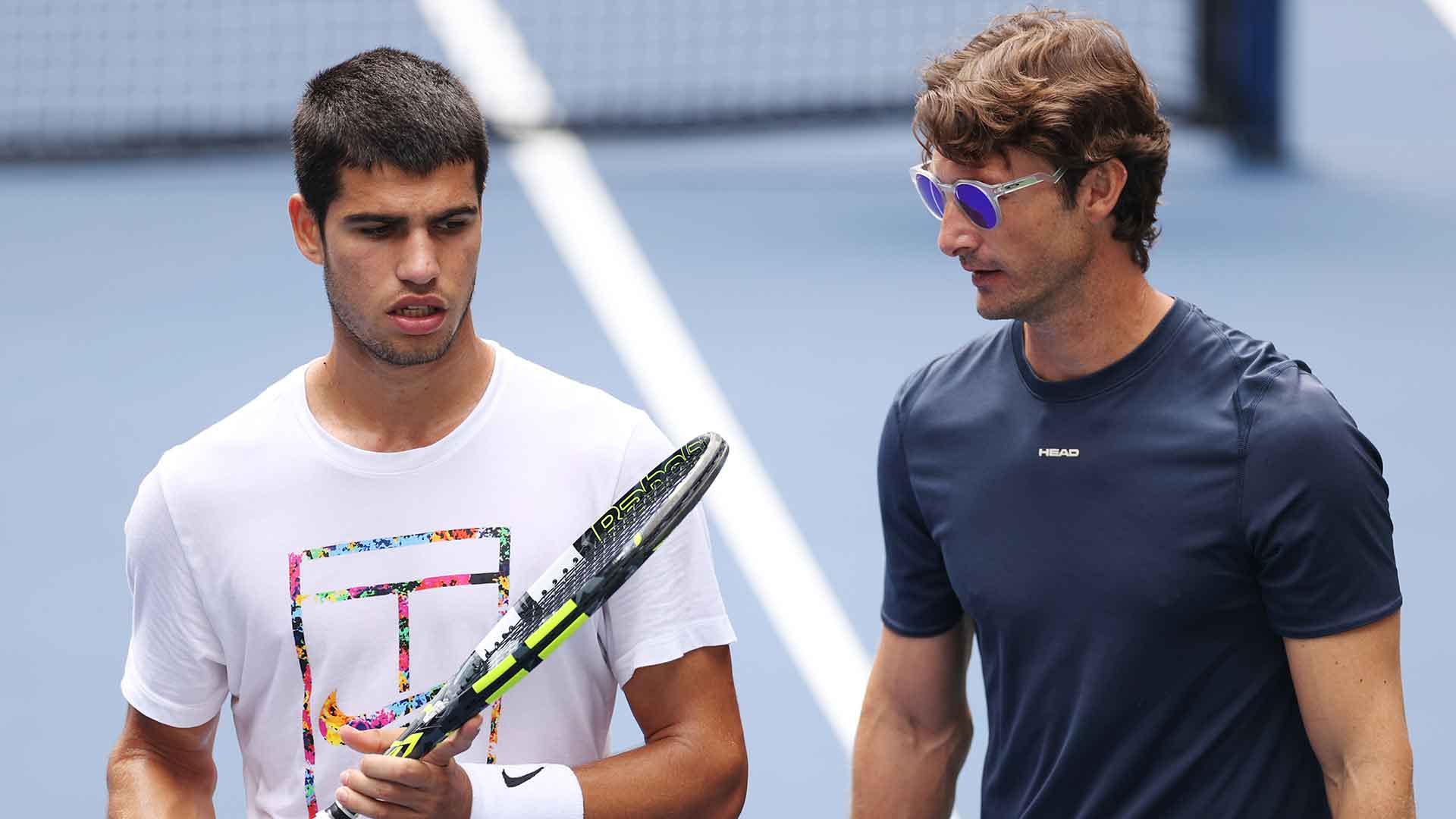 Carlos Alcaraz y Juan Carlos Ferrero durante la última edición del US Open.