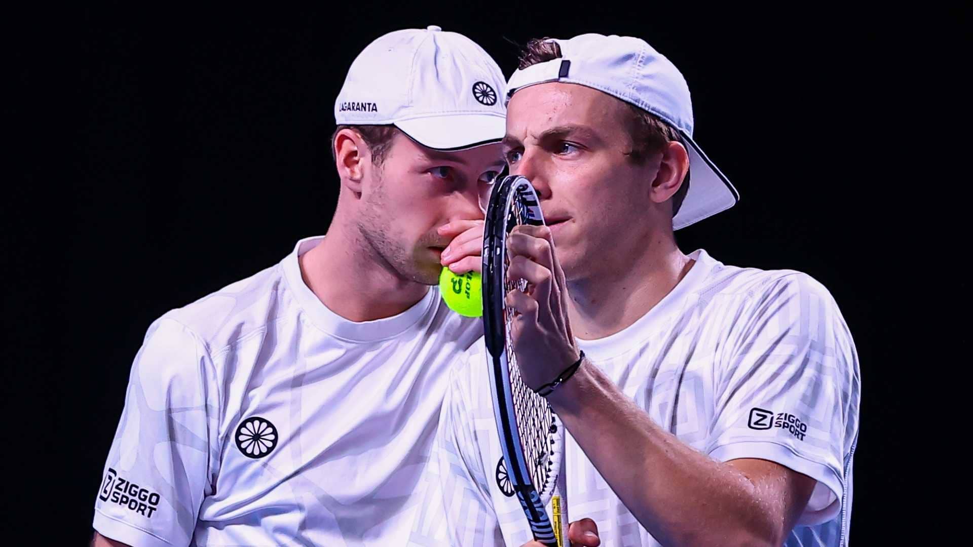 Botic van de Zandschulp and Tallon Griekspoor hit eight aces in their Antwerp first-round win.