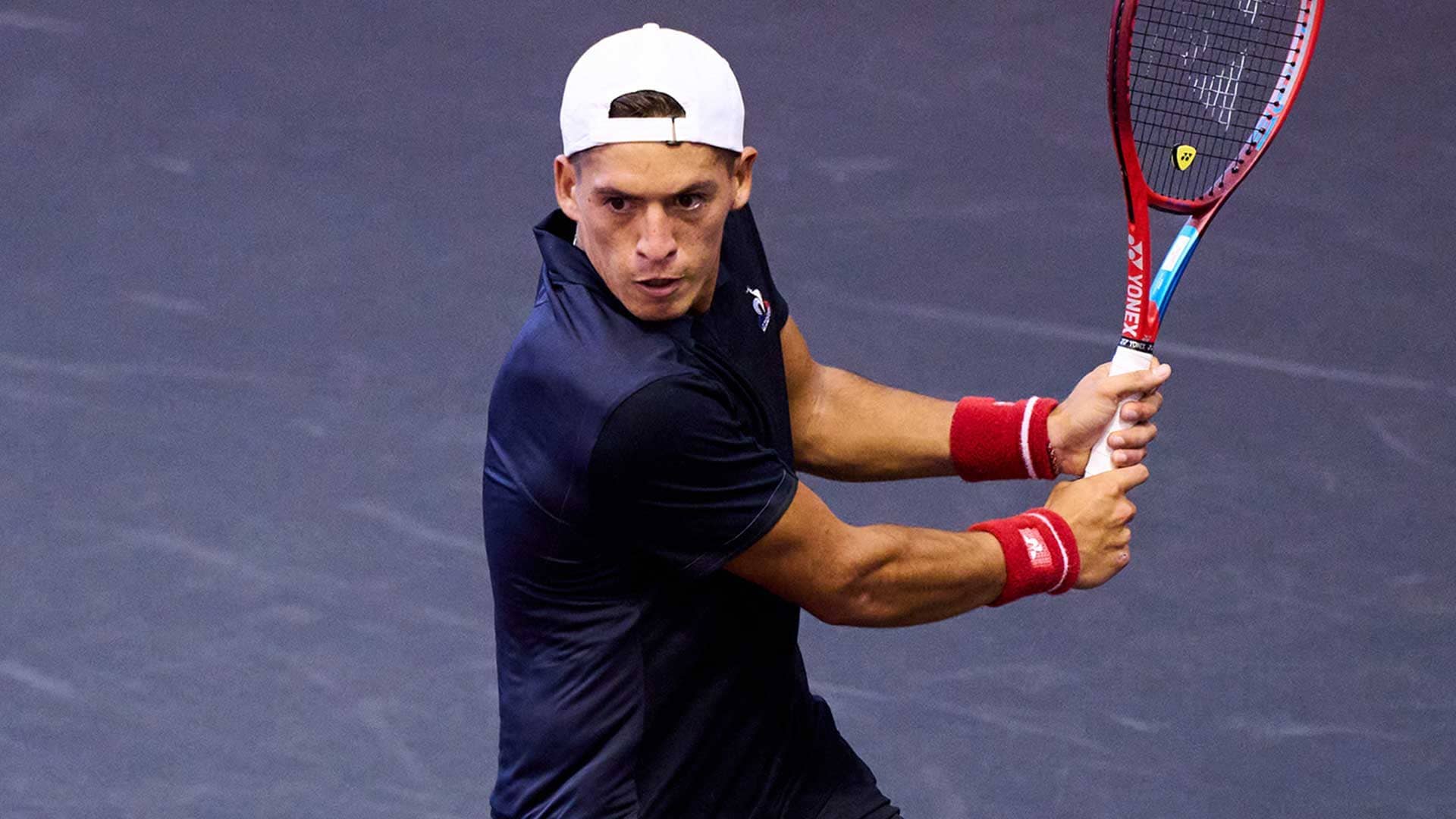 Sebastian Baez defeats Lorenzo Sonego on Wednesday in Naples.