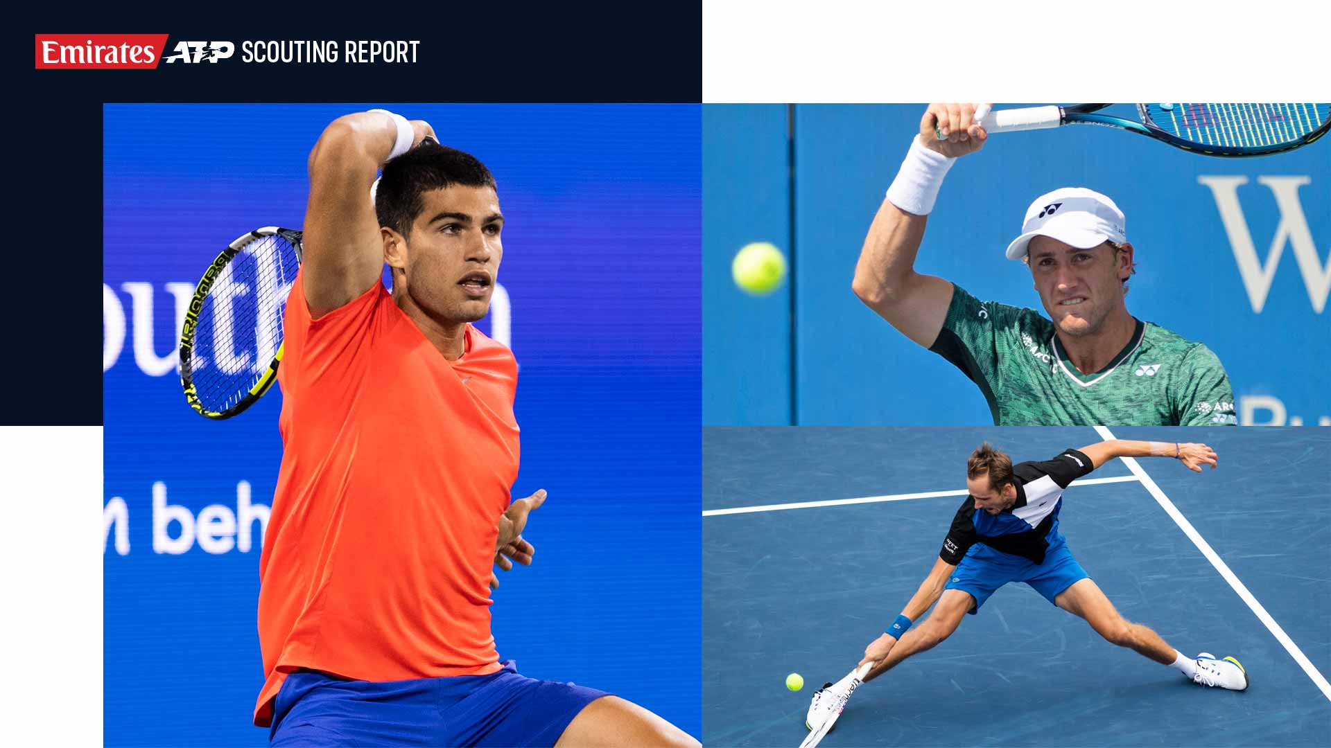 Carlos Alcaraz, Casper Ruud and Daniil Medvedev are among the stars who will be in action this week.