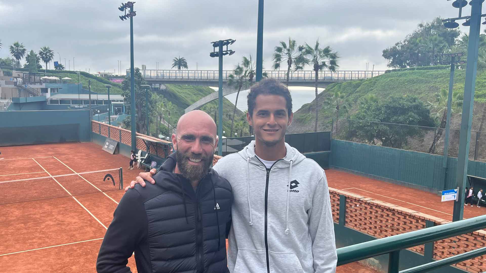 Luis 'Lucho' Horna (left) and <a href='https://www.atptour.com/en/players/juan-pablo-varillas/v836/overview'>Juan Pablo Varillas</a> at the 2022 Lima-2 Challenger.