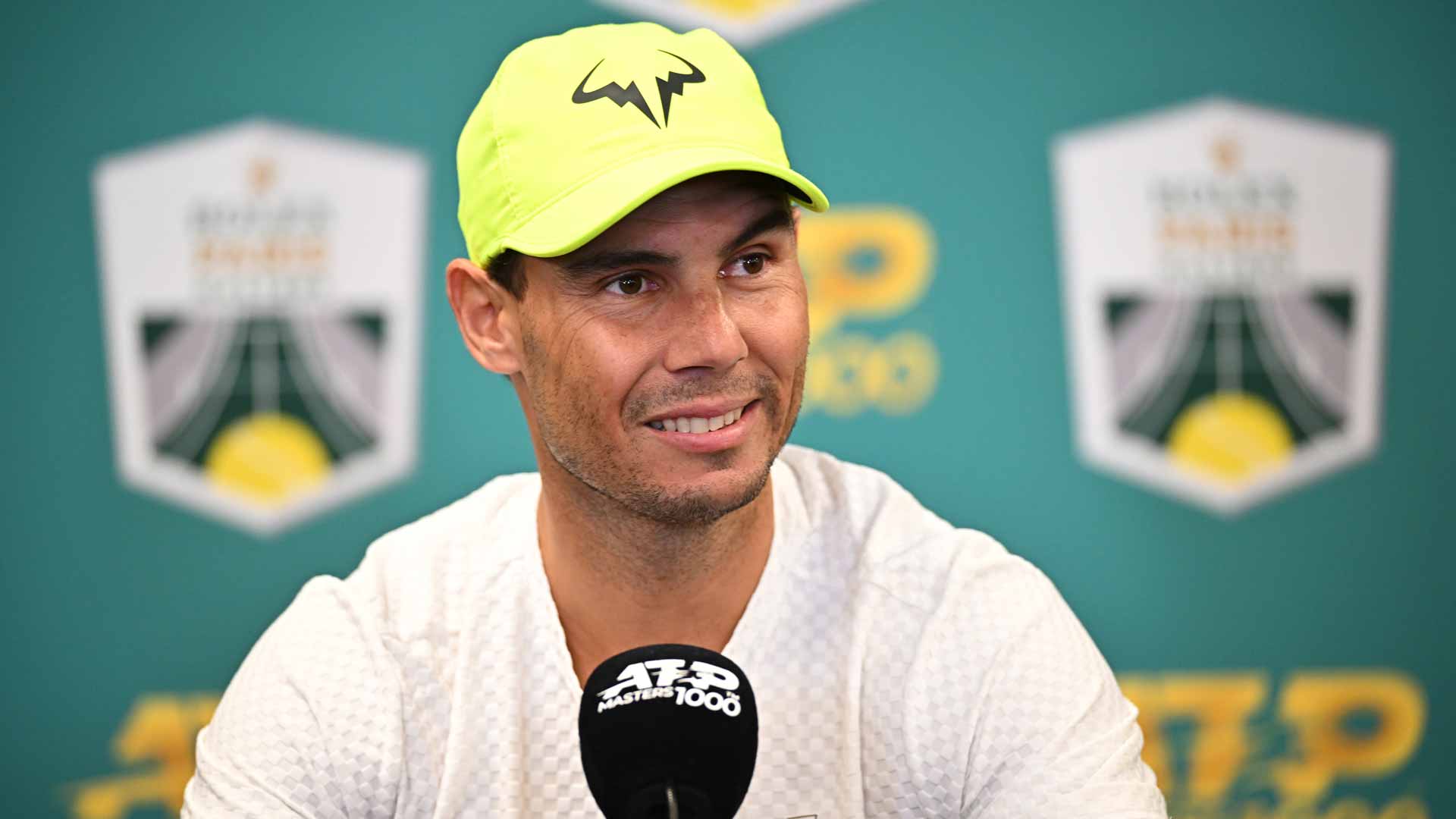 Rafael Nadal at his pre-tournament press conference at the Rolex Paris Masters.
