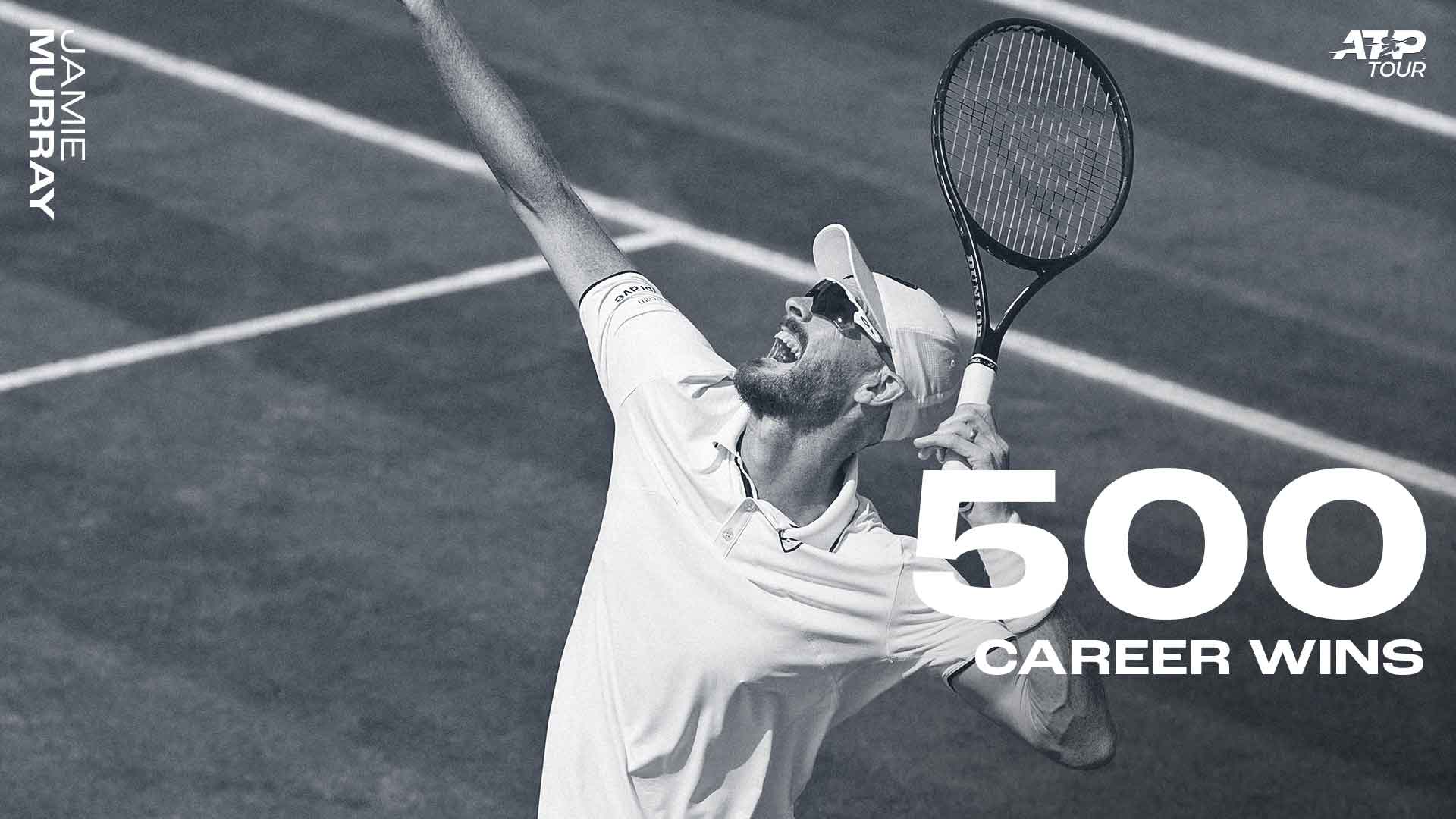 Jamie Murray is the second active men's doubles player to earn 500 tour-level wins, joining Marcelo Melo.