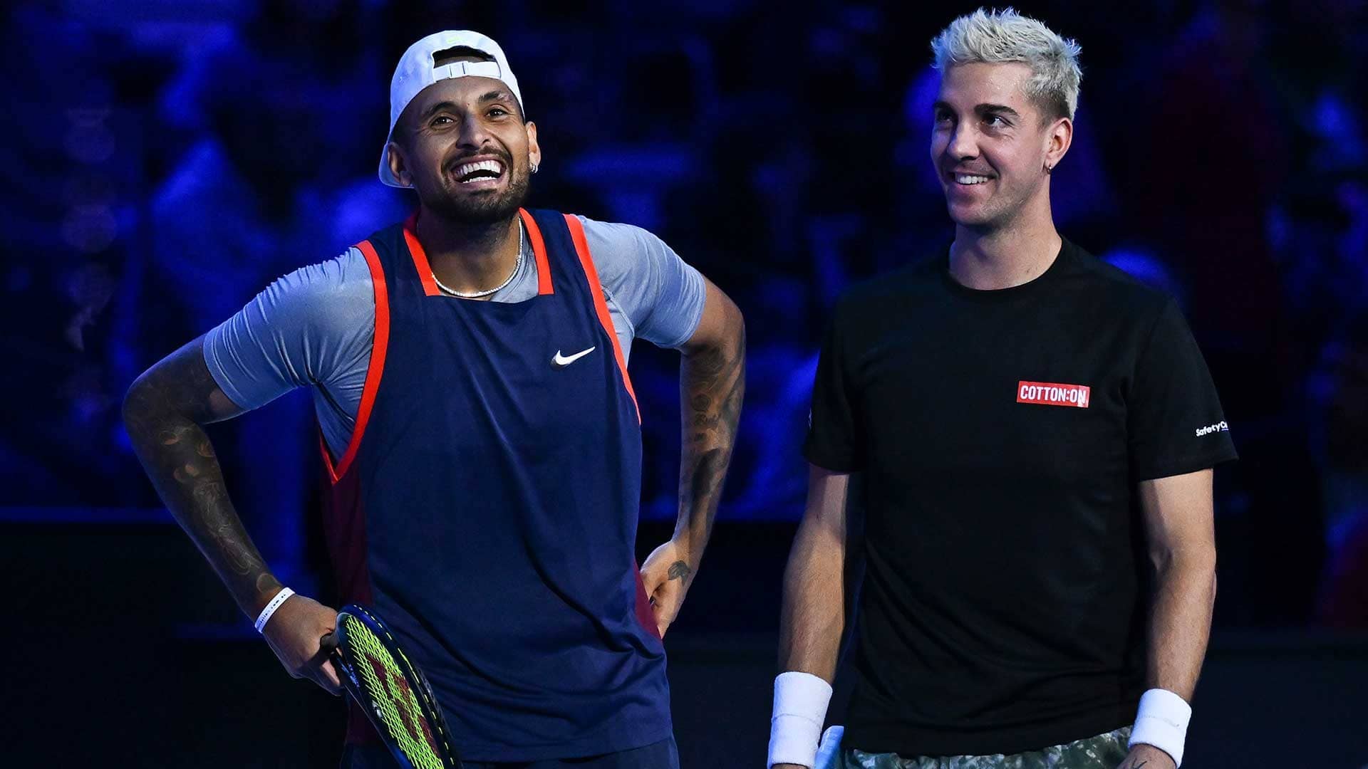 Nick Kyrgios and Thanasi Kokkinakis have enjoyed engaging with the fans in Turin.