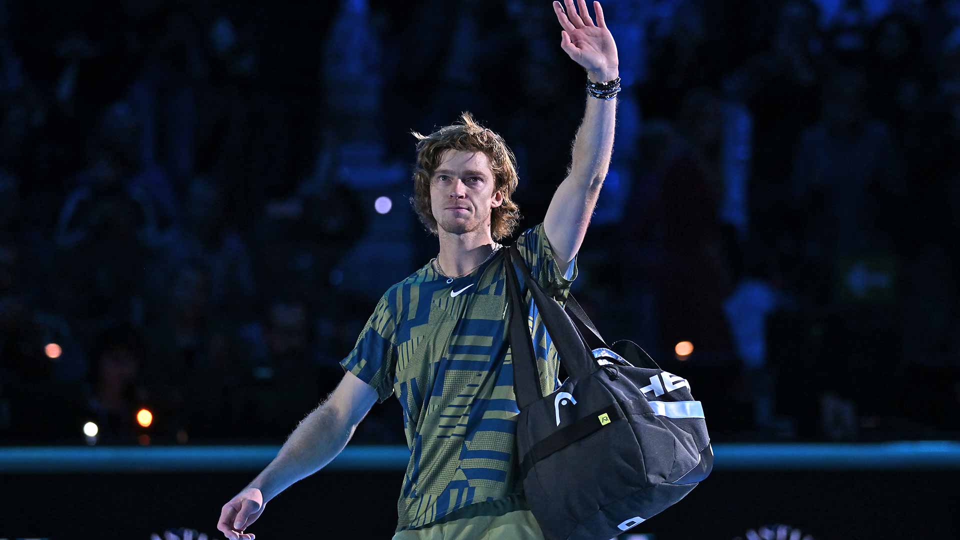 Andrey Rublev falls to Casper Ruud in the semi-finals of the Nitto ATP Finals on Saturday evening.