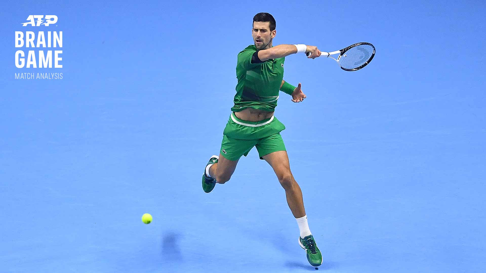 Novak Djokovic golpeó 51 derechas invertidas en la final de Turín.