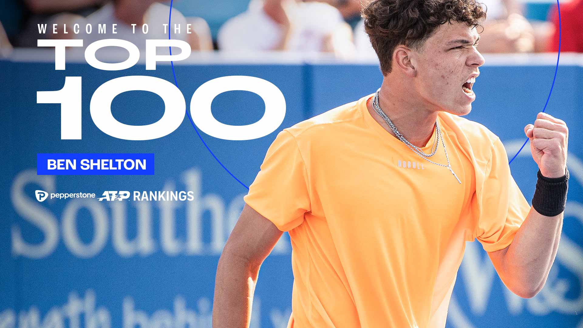 Ben Shelton is up to a career-high No. 97 in the Pepperstone ATP Rankings.