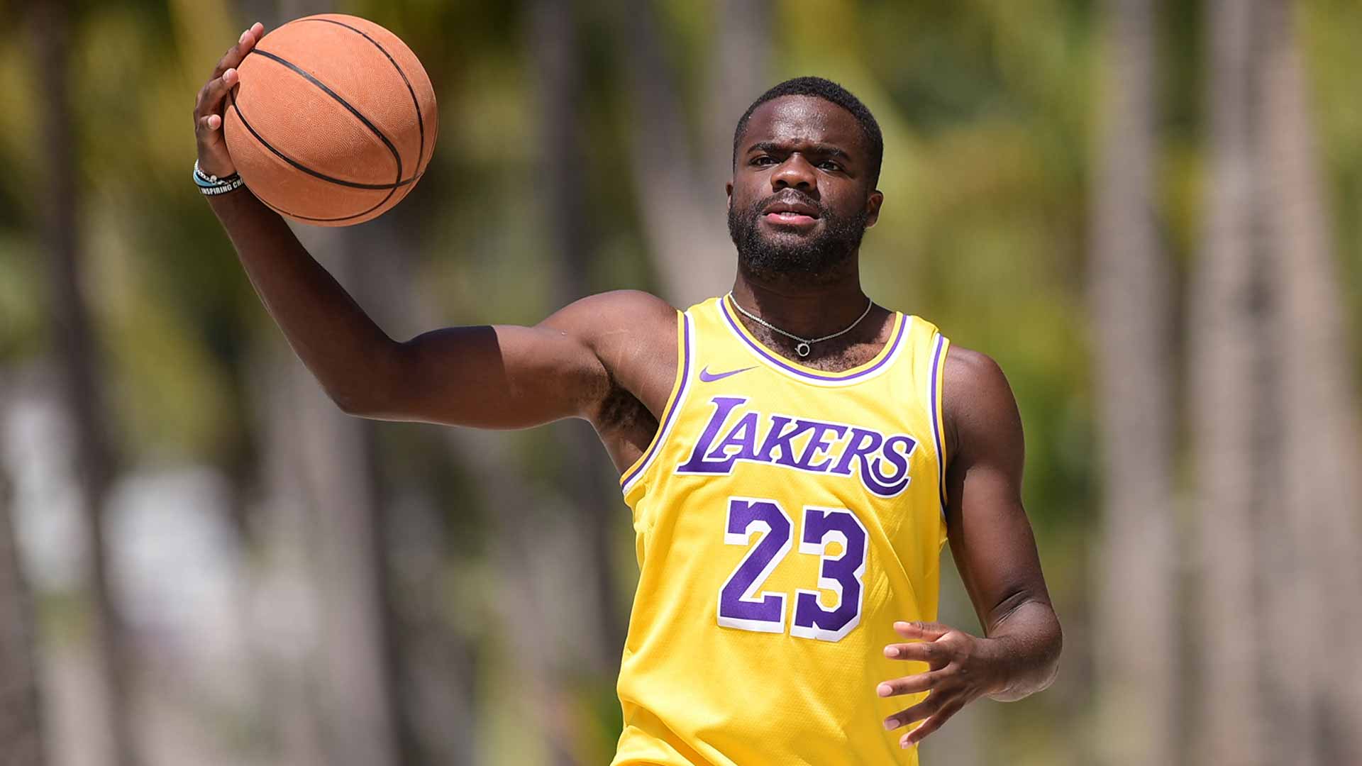 Frances Tiafoe sported a LeBron James Los Angeles Lakers jersey while playing basketball in Acapulco last year.