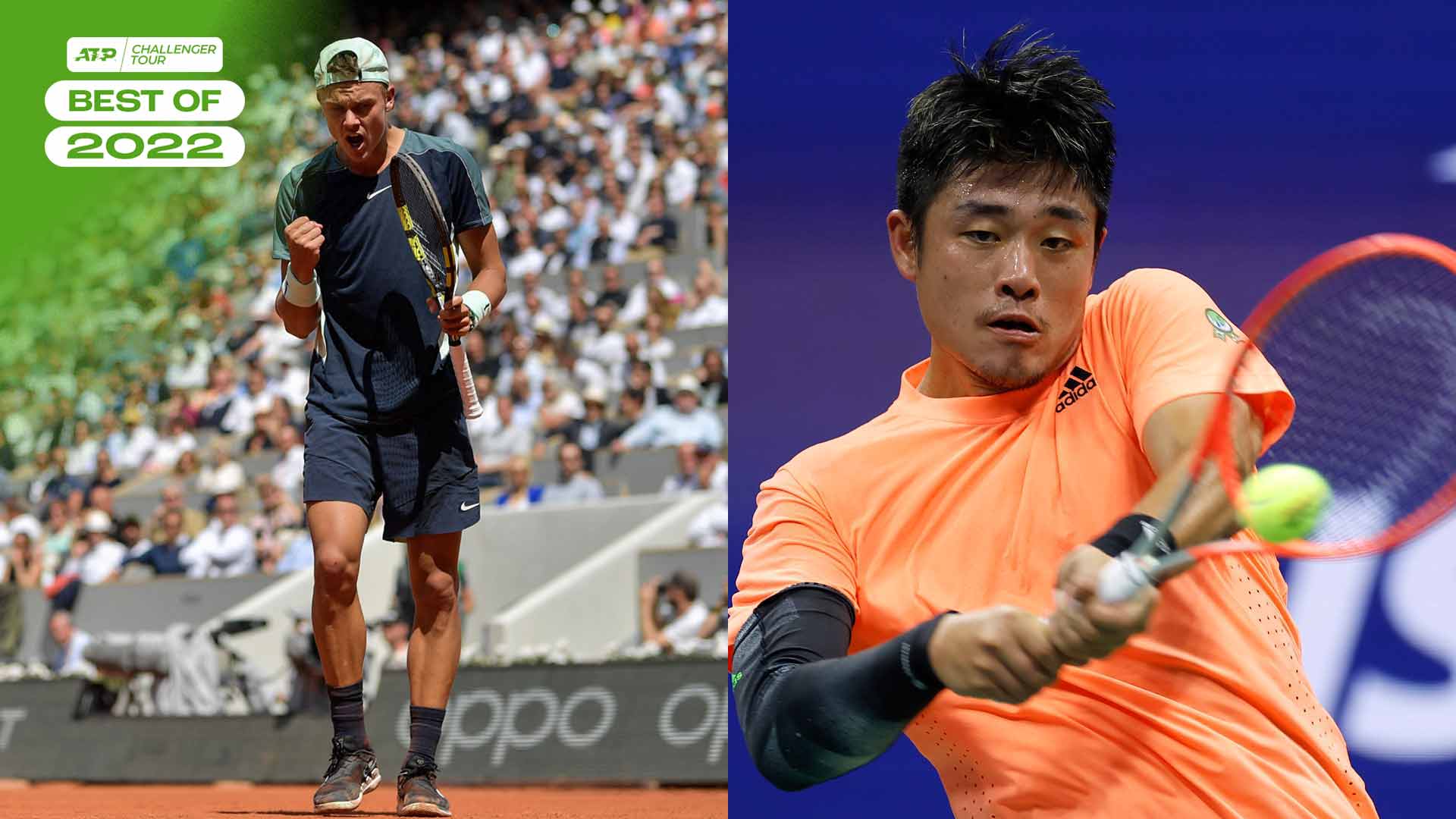 Holger Rune (left) and Wu Yibing both were Challenger champions in 2022.