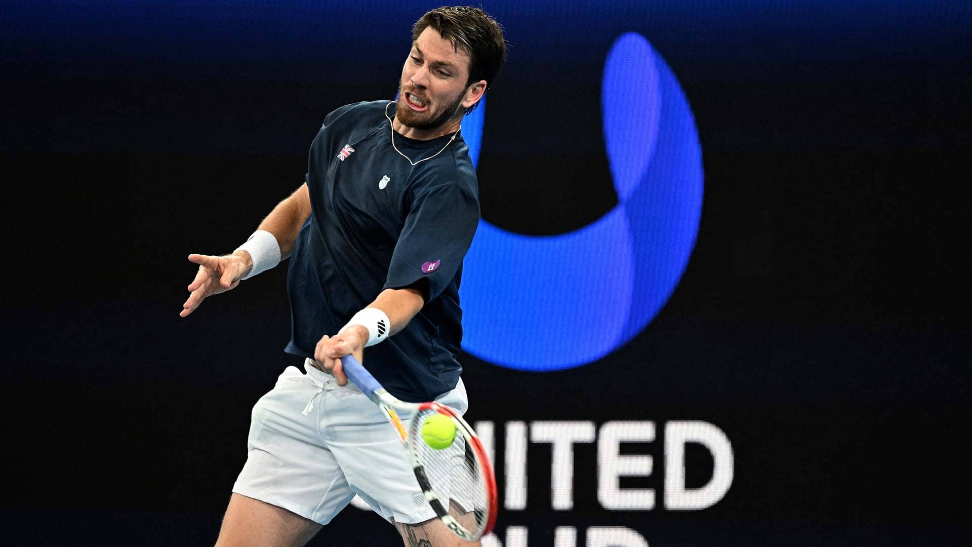 Cameron Norrie en acción contra Rafael Nadal, el sábado en Sídney.