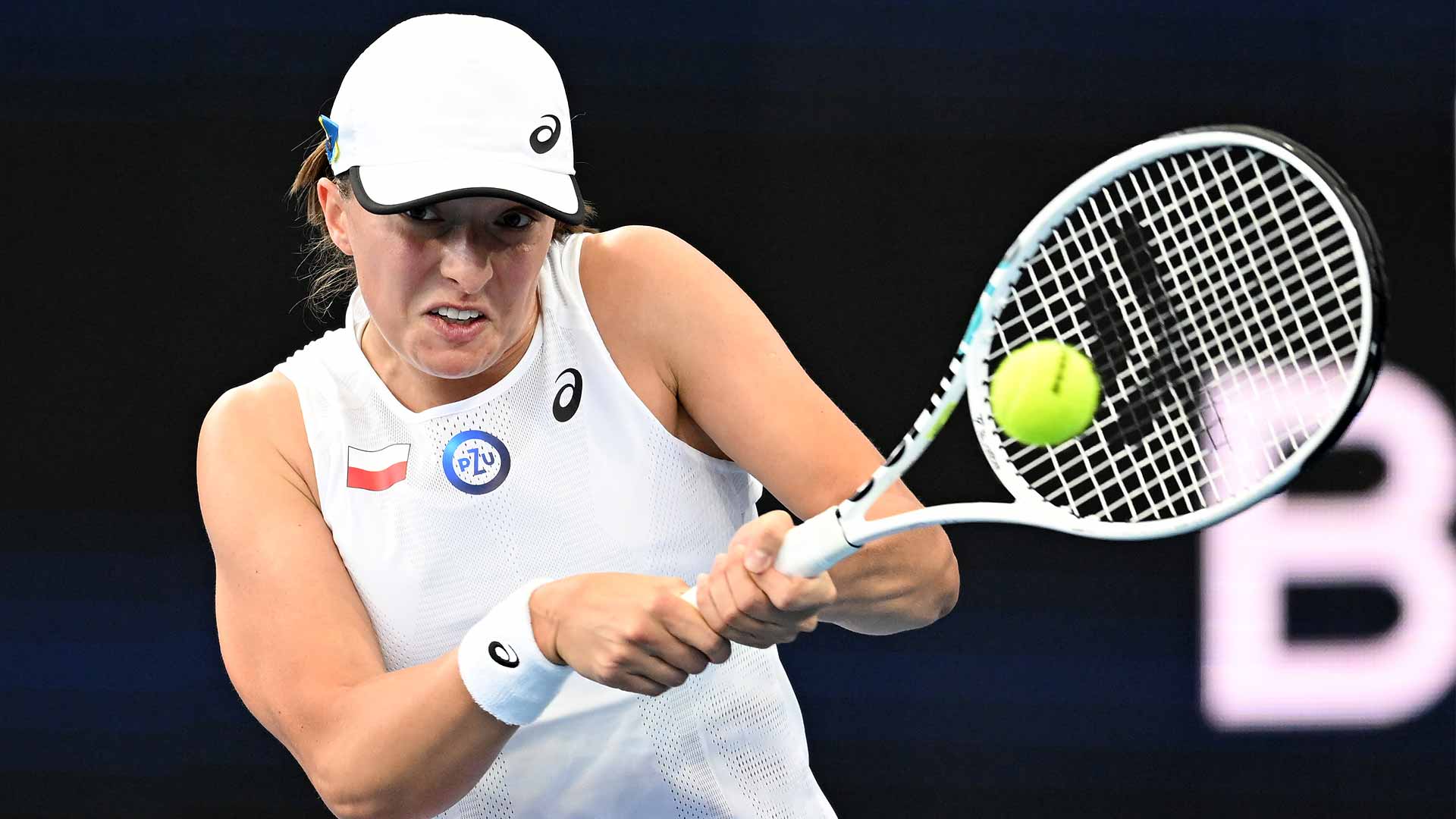 Iga Swiatek converts four of her five break points to defeat Yulia Putintseva on Saturday in Brisbane.