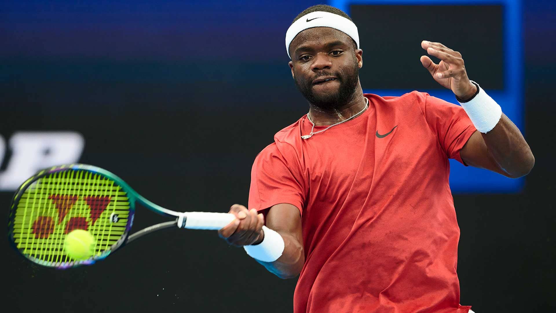 Frances Tiafoe defeats Oscar Otte on Tuesday in Sydney.