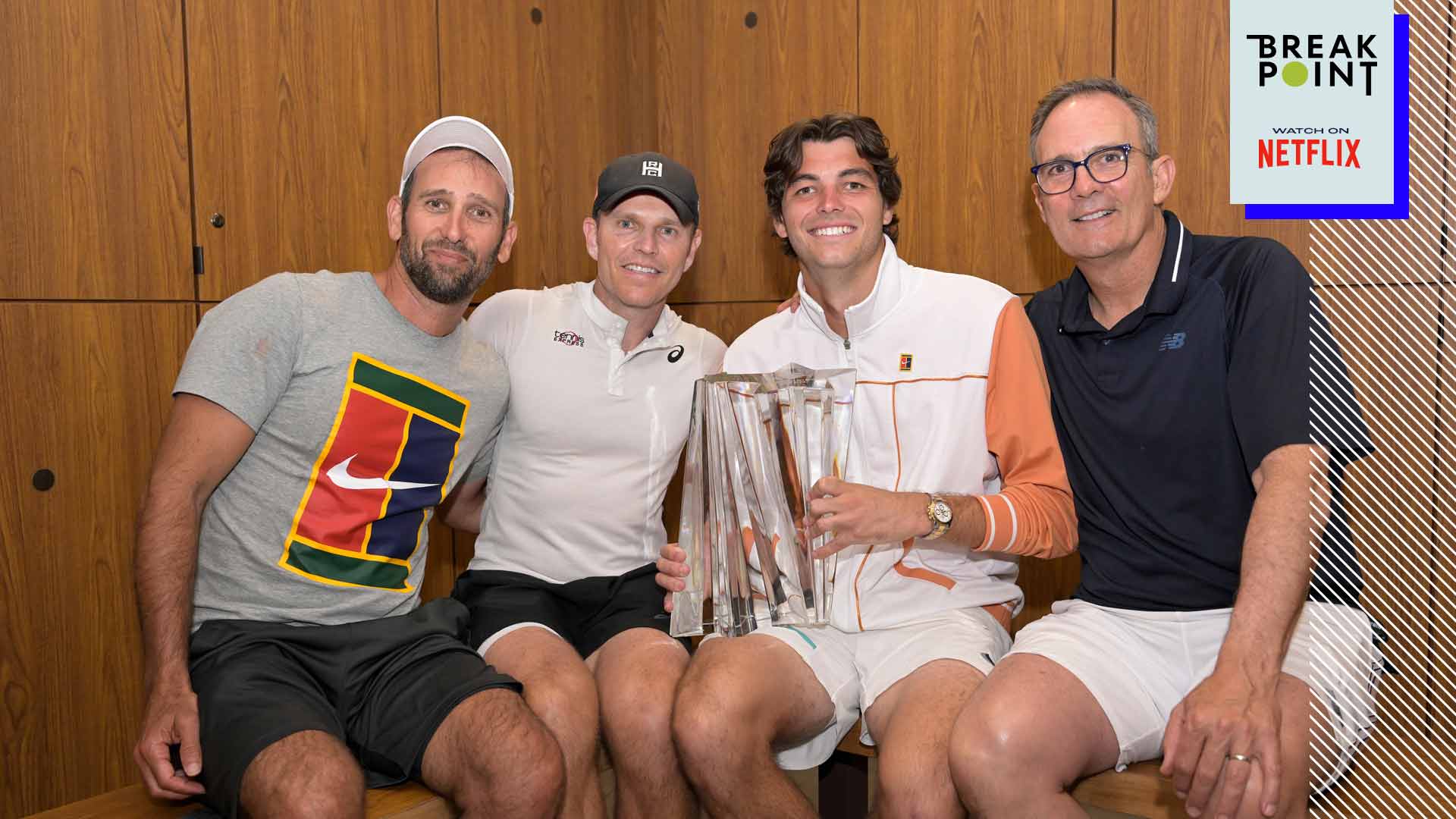 Paul Annacone (far right) is a member of Taylor Fritz's coaching team.