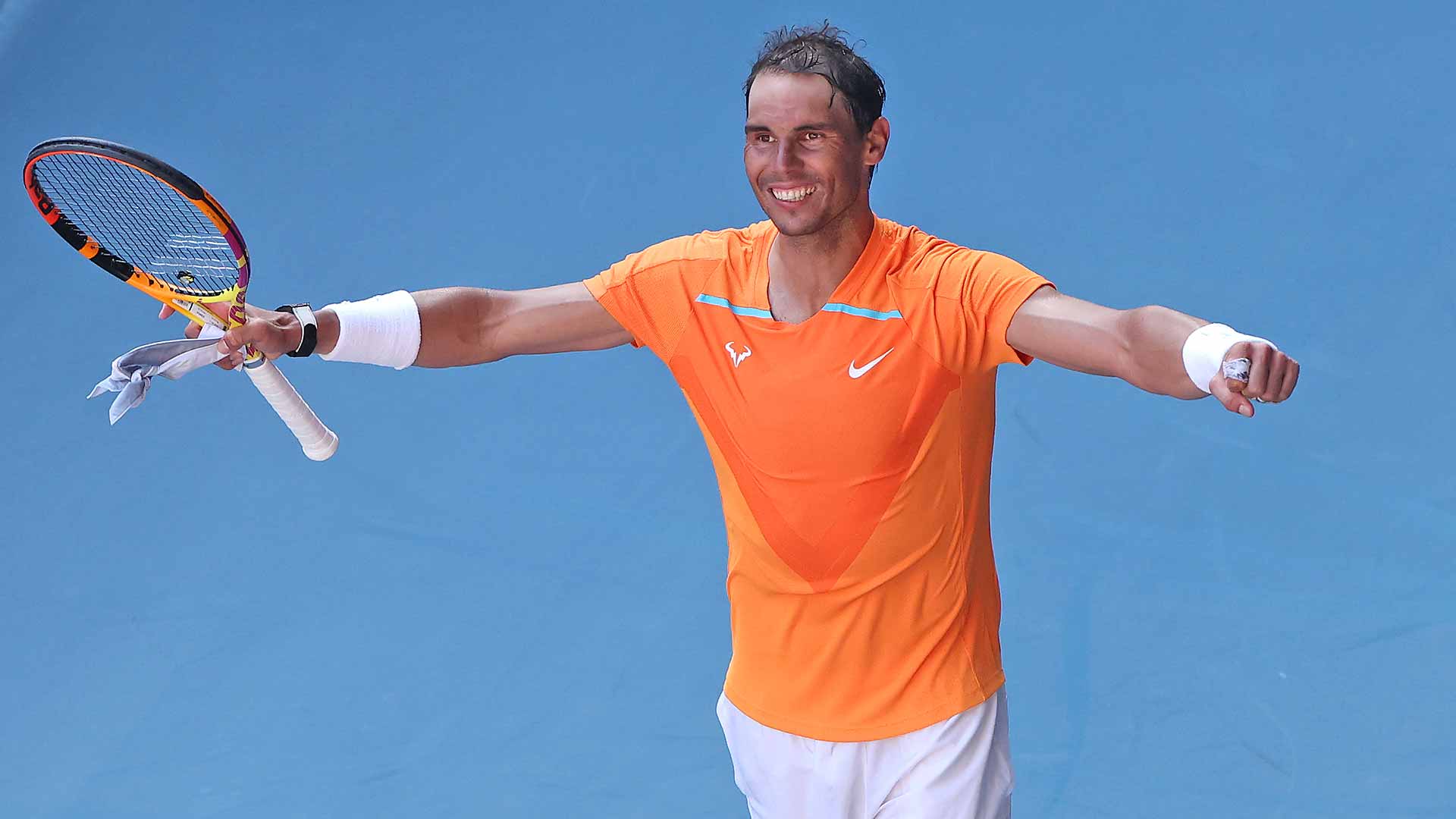 Rafael Nadal celebra su buen inicio en el Abierto de Australia.