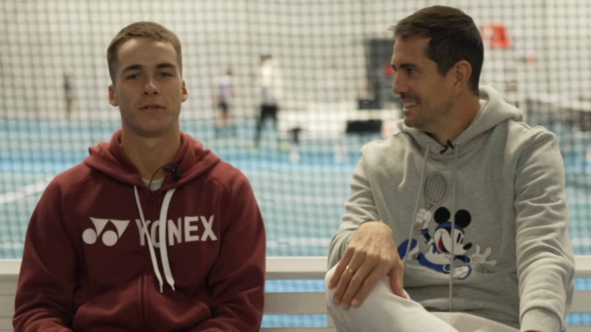 Vilius Gaubas (izquierda) and Guillermo García López en el Challenger de Vilna 2023.