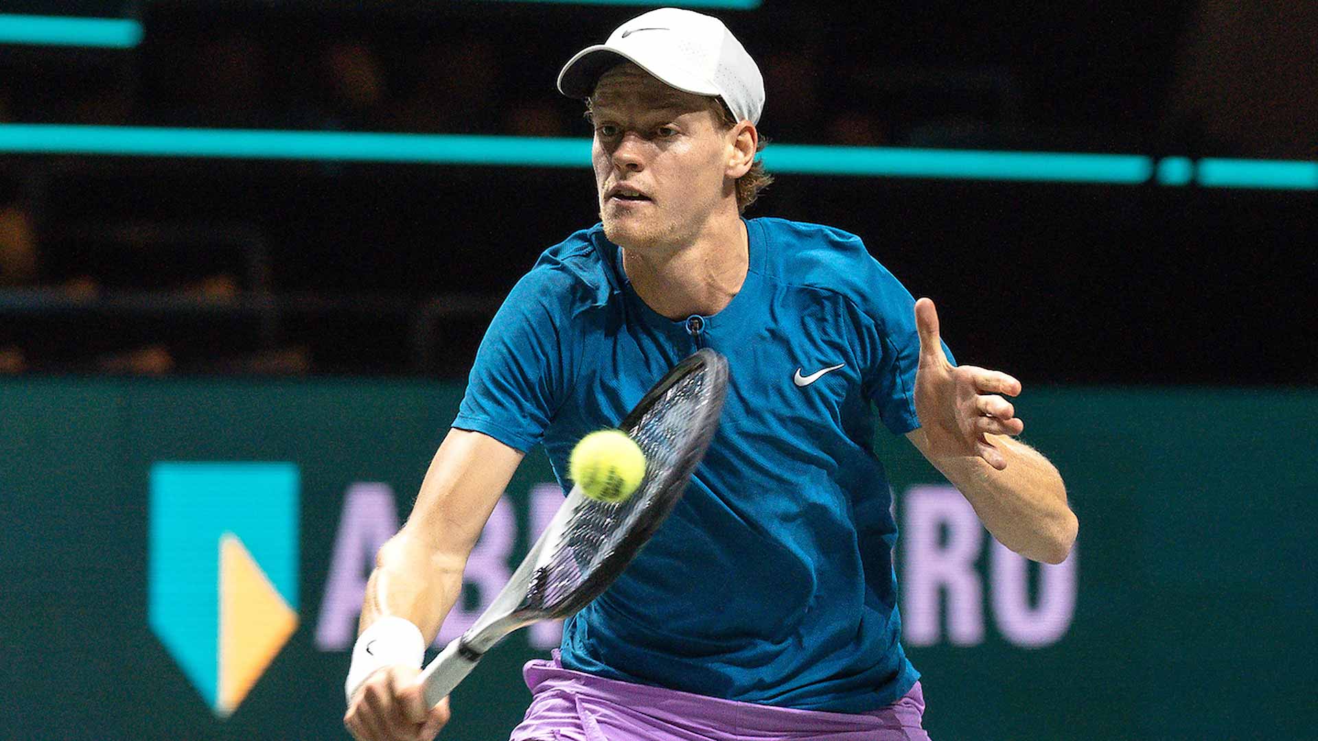 Jannik Sinner defeats Benjamin Bonzi in three sets on Wednesday in Rotterdam.