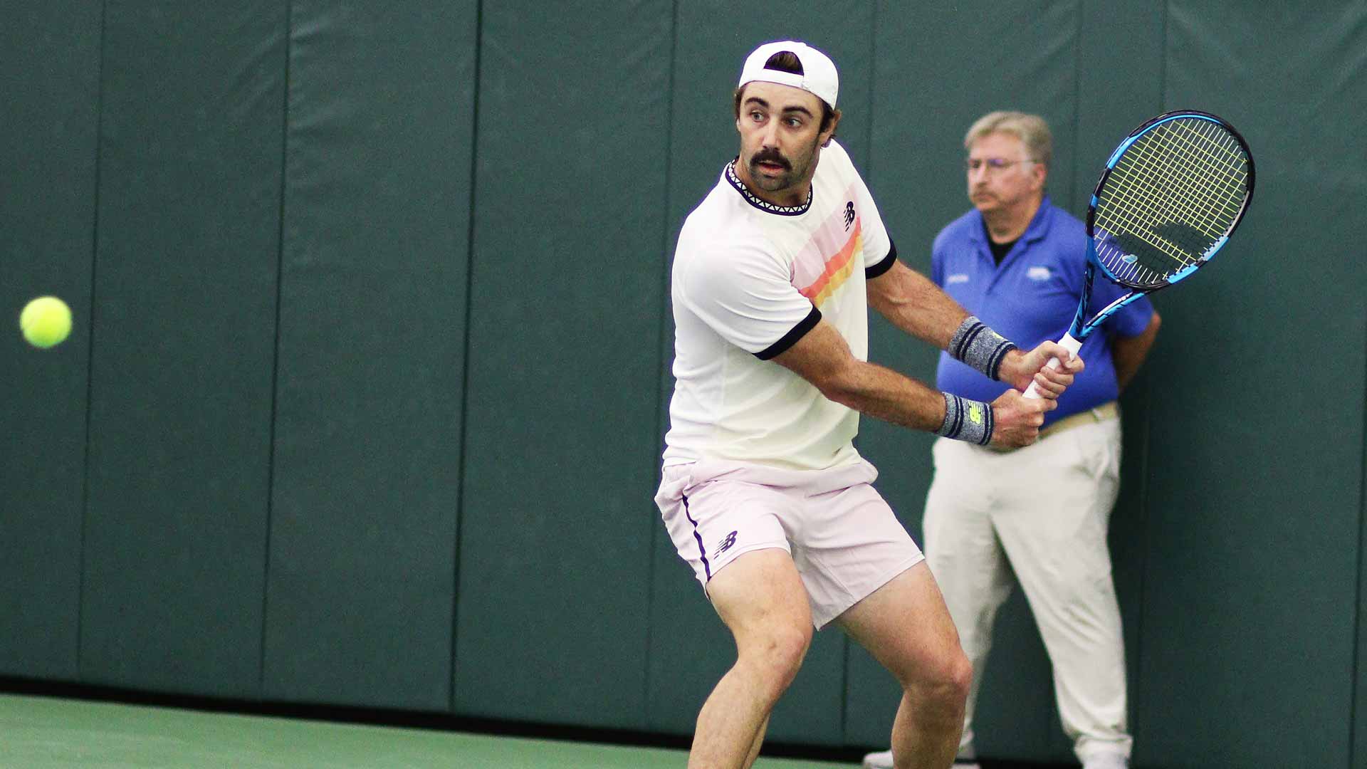 <a href='https://www.atptour.com/en/players/jordan-thompson/tc61/overview'>Jordan Thompson</a> during Sunday's final in Rome, Georgia.
