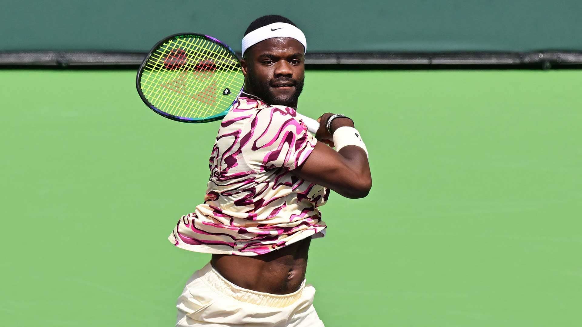 Frances Tiafoe durante su partido del miércoles en Indian Wells.