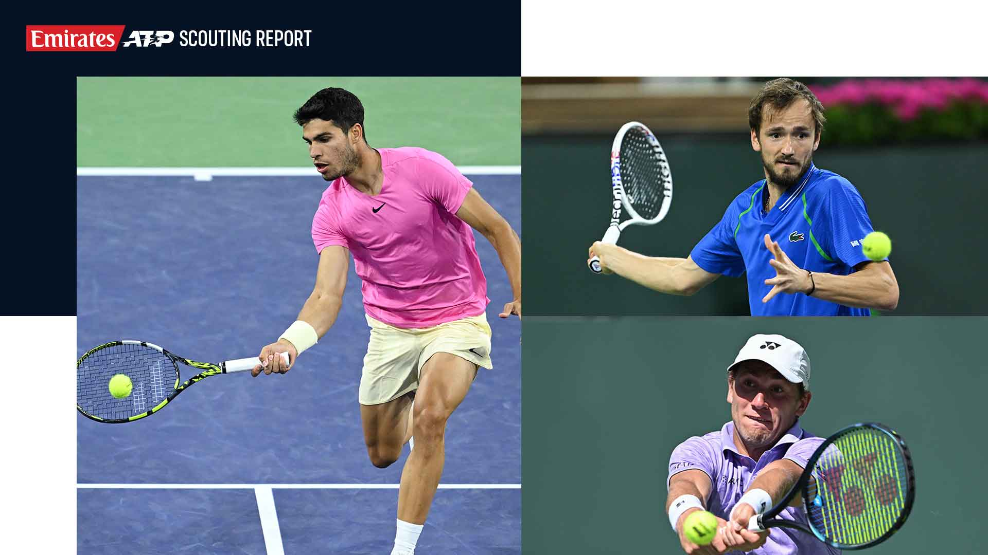 Carlos Alcaraz, Daniil Medvedev and Casper Ruud will compete at the second ATP Masters 1000 event of the season in Miami.