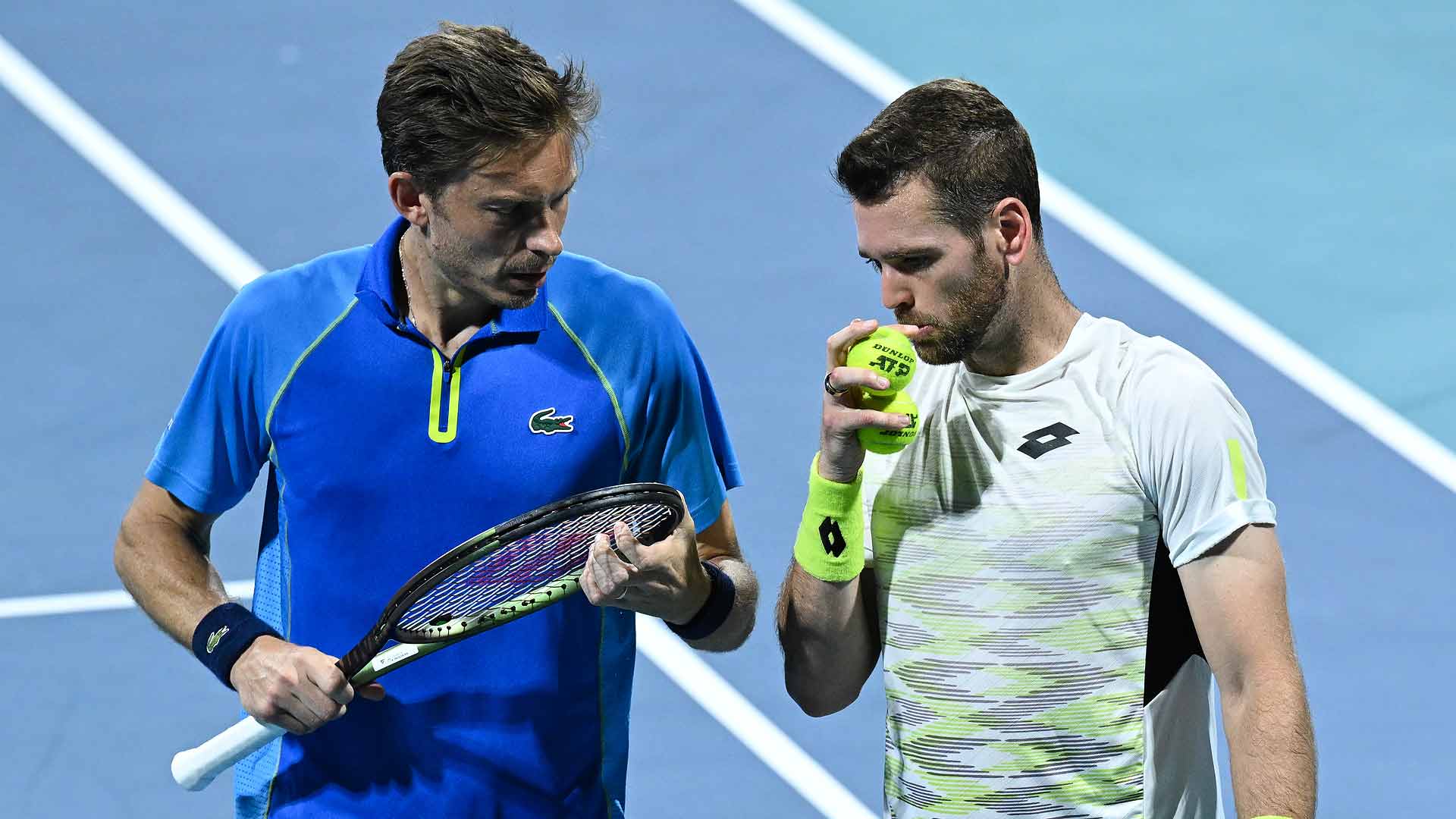 Nicolas Mahut and Austin Krajicek are playing together for the first time this fortnight in Miami.