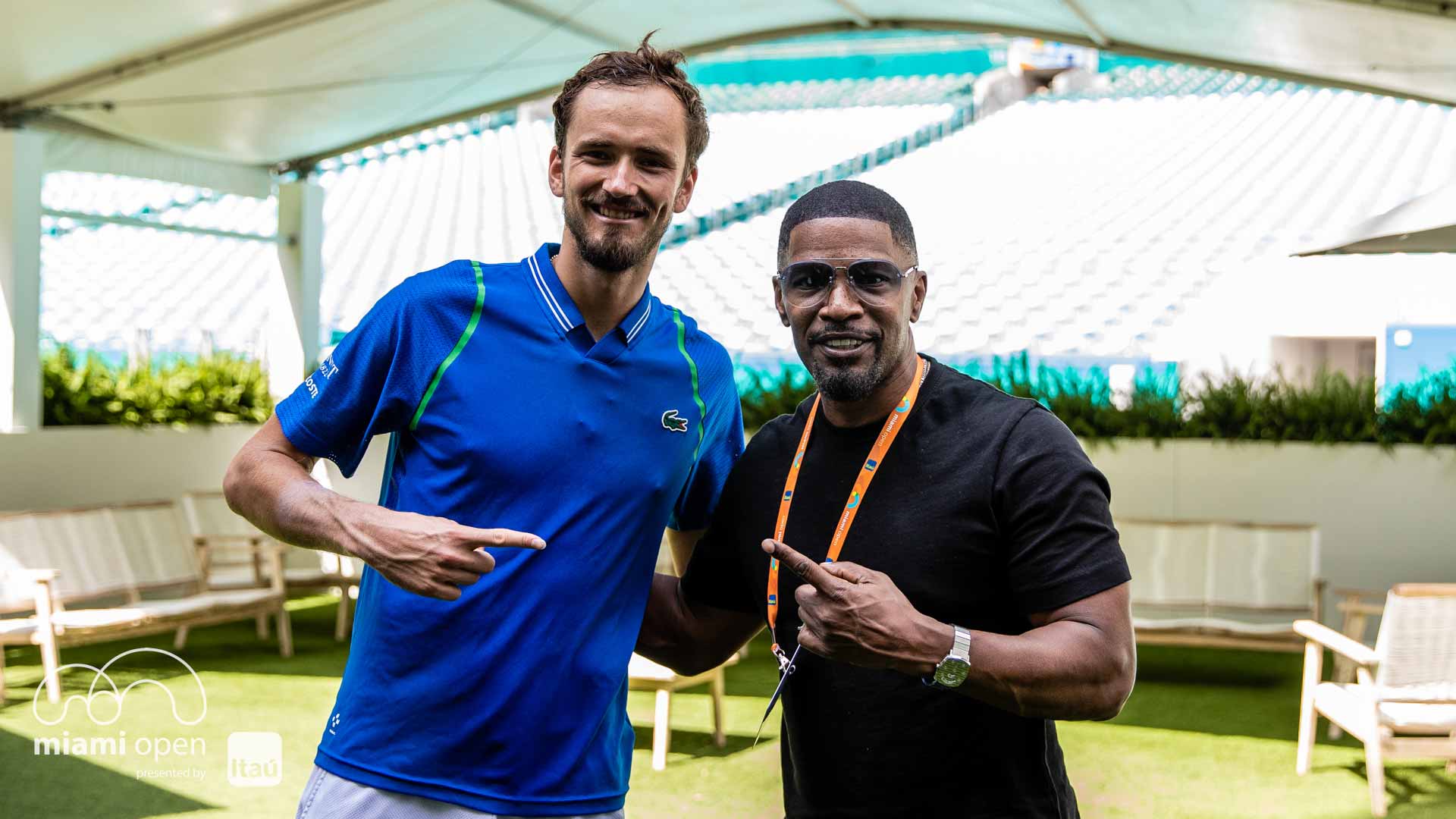 <a href='https://www.atptour.com/en/players/daniil-medvedev/mm58/overview'>Daniil Medvedev</a> and jamie Foxx
