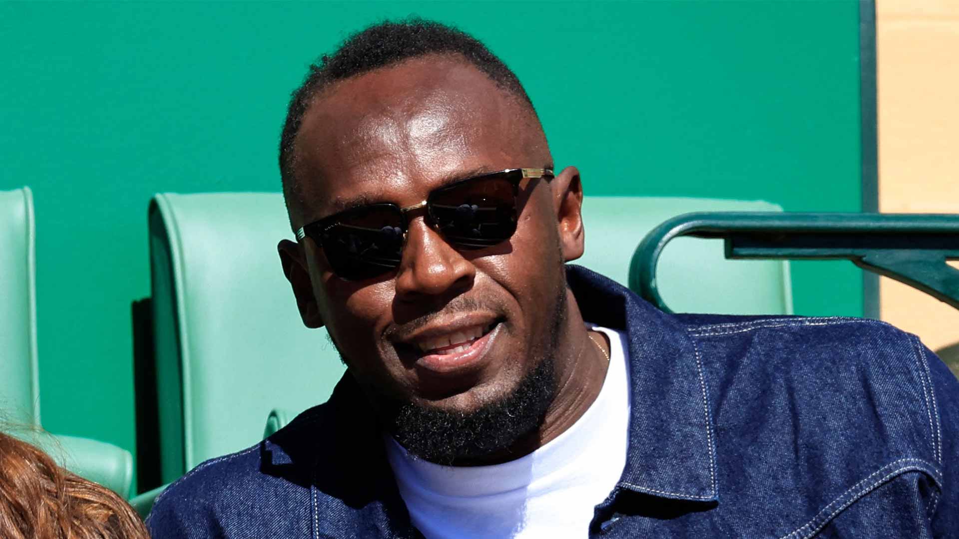 Usain Bolt watches Hubert Hurkacz and Jannik Sinner play on Thursday at the Rolex Monte-Carlo Masters.