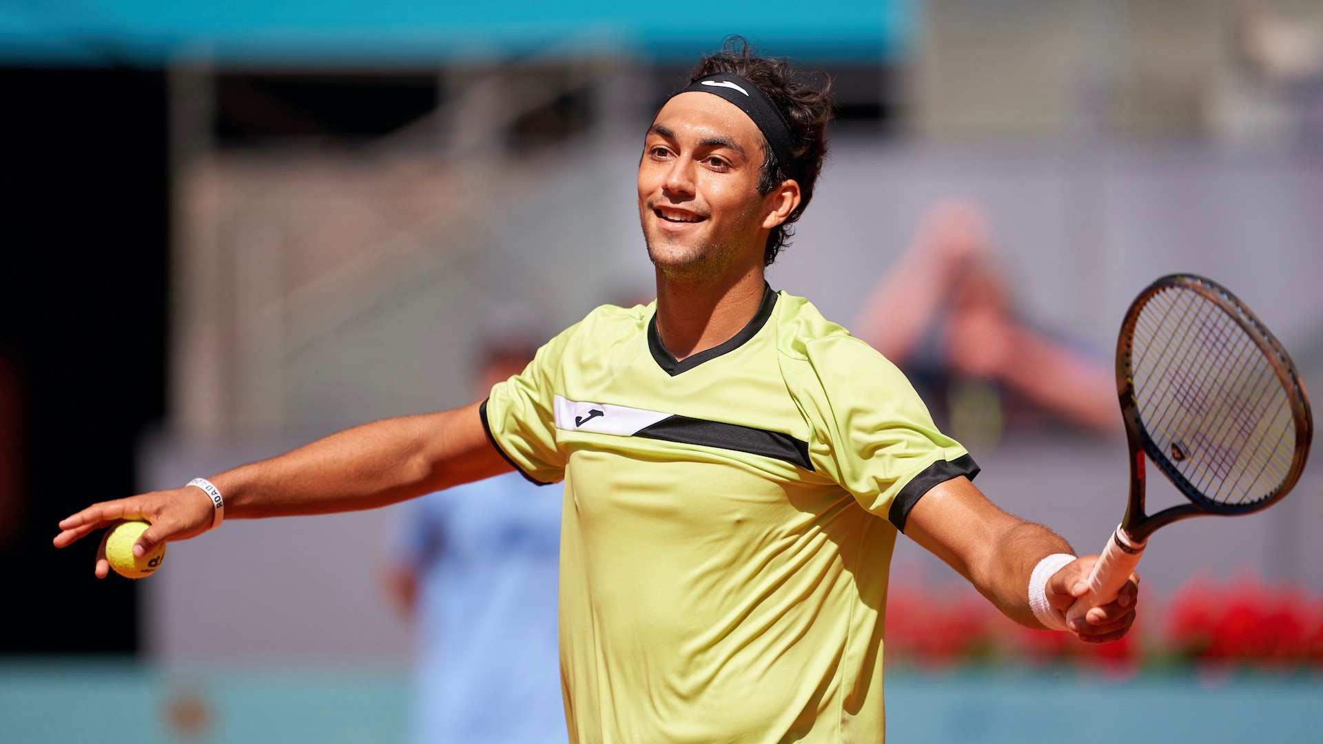 Daniel Rincón celebra su triunfo ante Taro Daniel en la fase previa del Mutua Madrid Open.