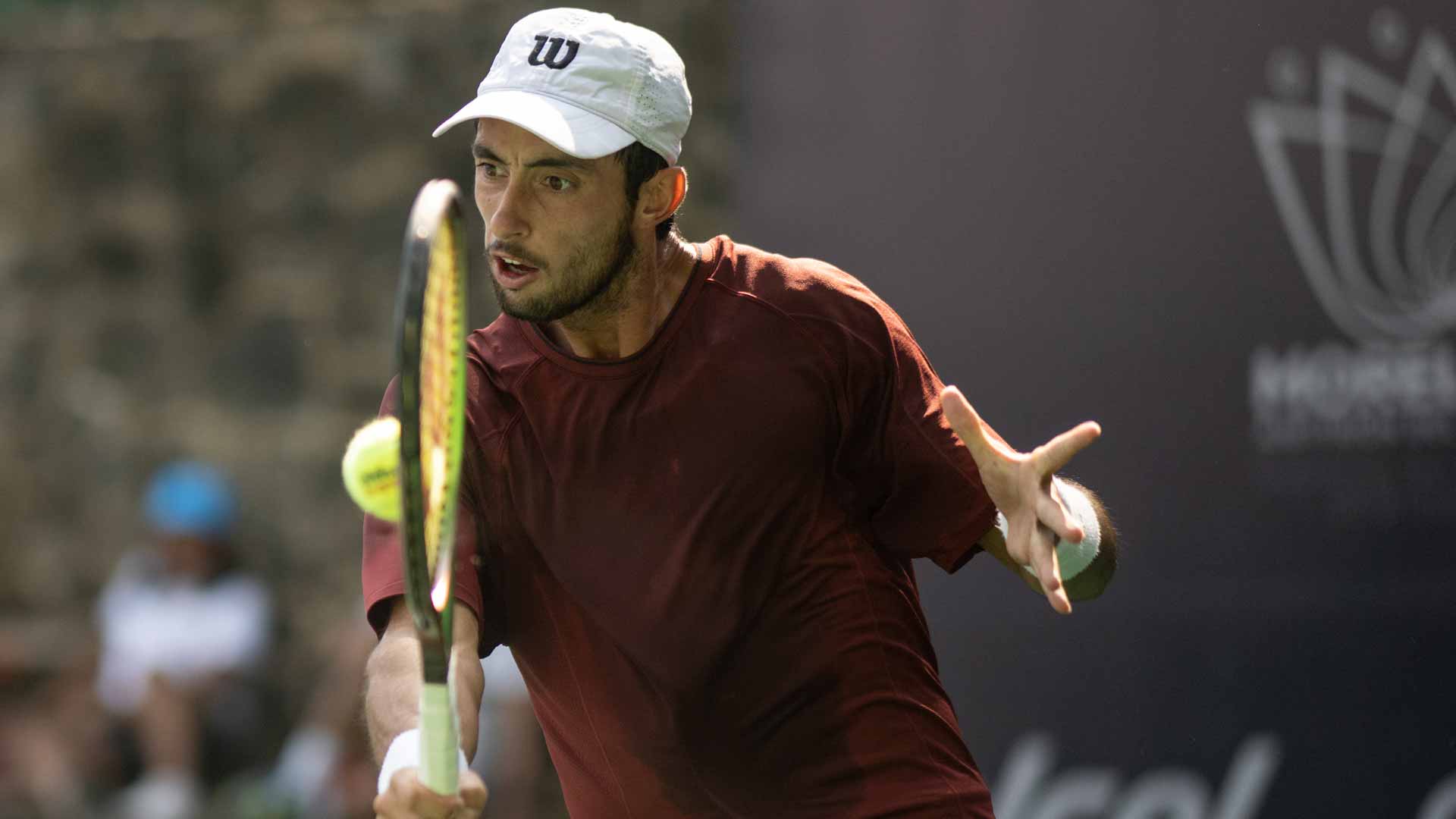 <a href='https://www.atptour.com/en/players/thiago-agustin-tirante/t0a1/overview'>Thiago Agustin Tirante</a> during Sunday's Challenger final in Morelos, Mexico.