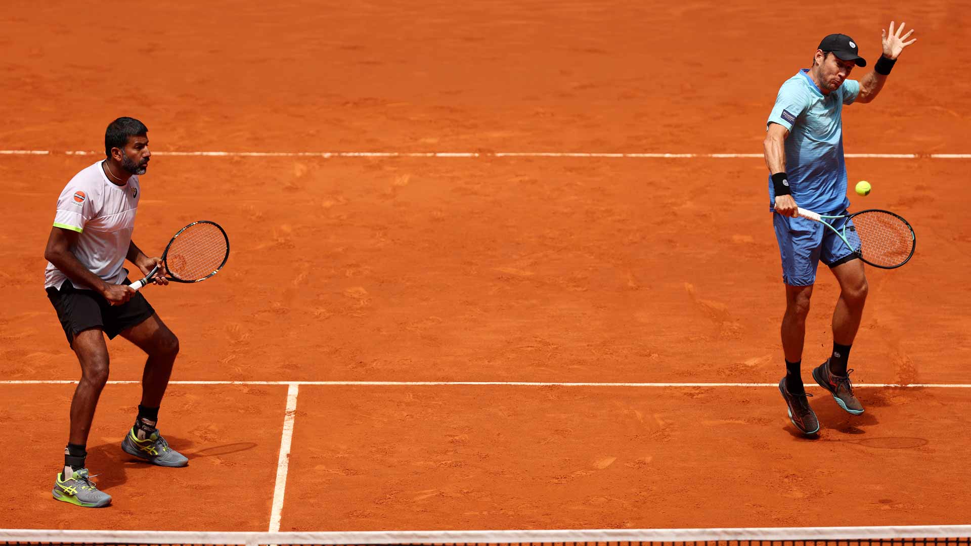 Rohan Bopanna (left) and Matthew Ebden at the Mutua Madrid Open.