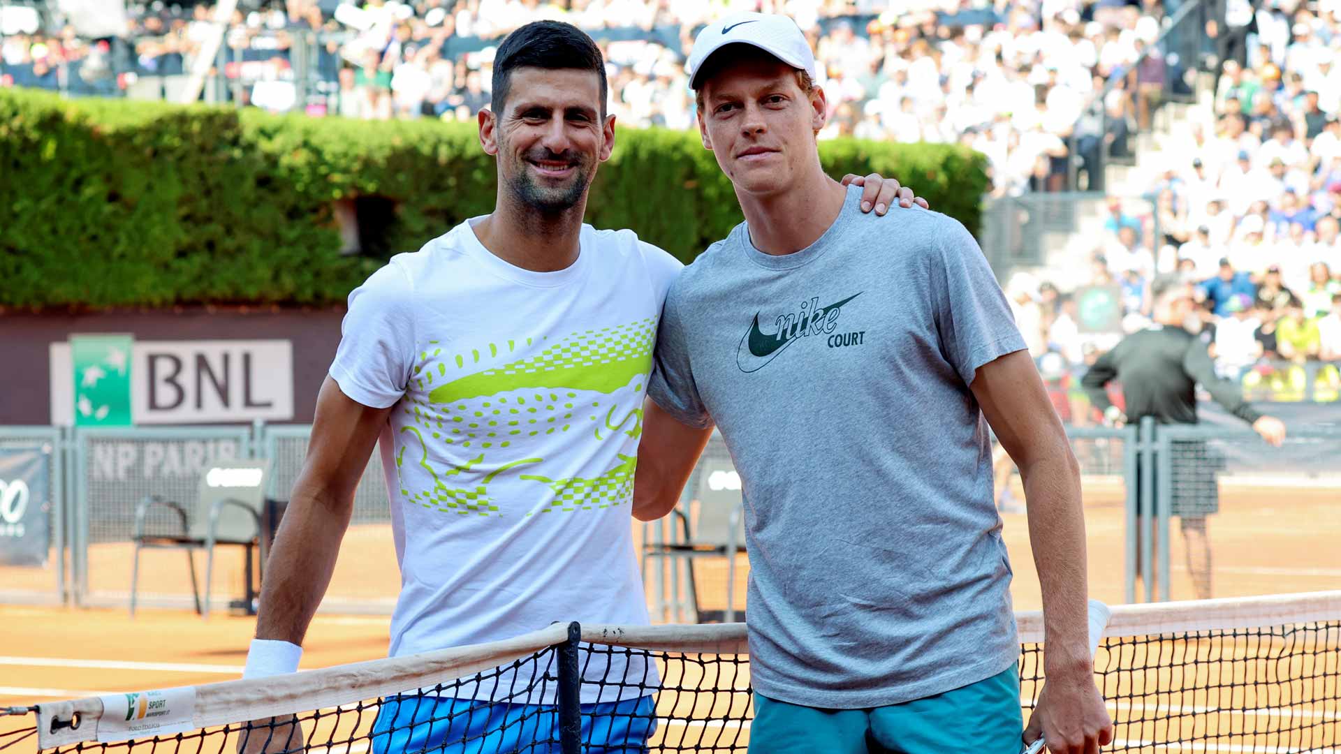 <a href='https://www.atptour.com/en/players/novak-djokovic/d643/overview'>Novak Djokovic</a> and <a href='https://www.atptour.com/en/players/jannik-sinner/s0ag/overview'>Jannik Sinner</a>