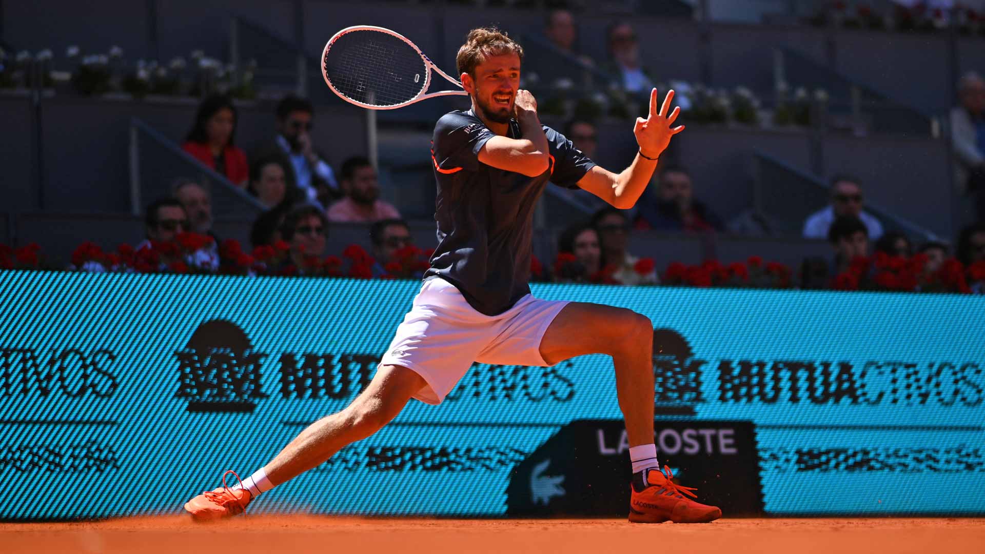 Daniil Medvedev continuing to find his clay feet last week in Madrid.