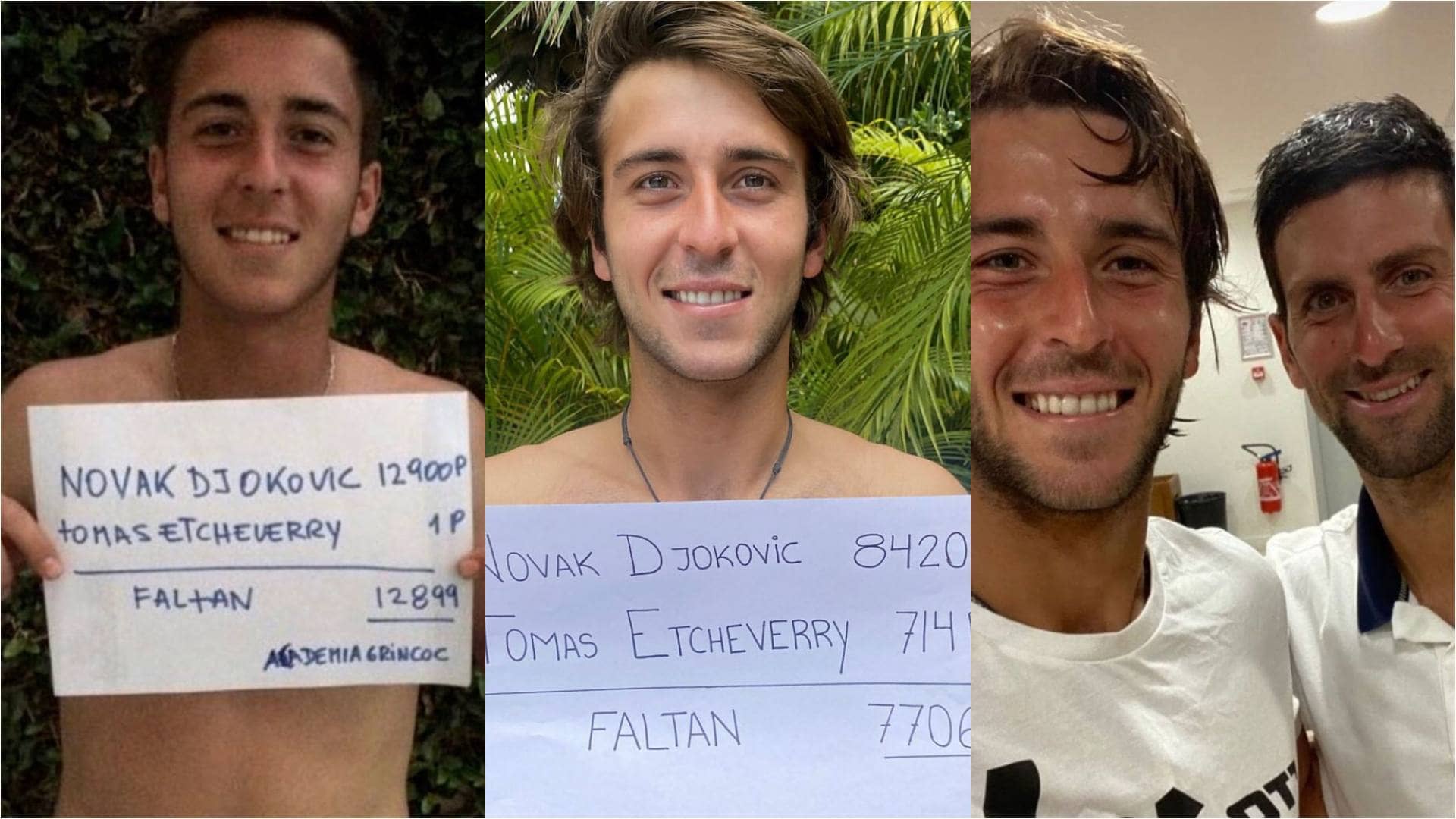 Tomás Etcheverry y su anhelo por enfrentar a Djokovic, desde que sacó su primer punto ATP.