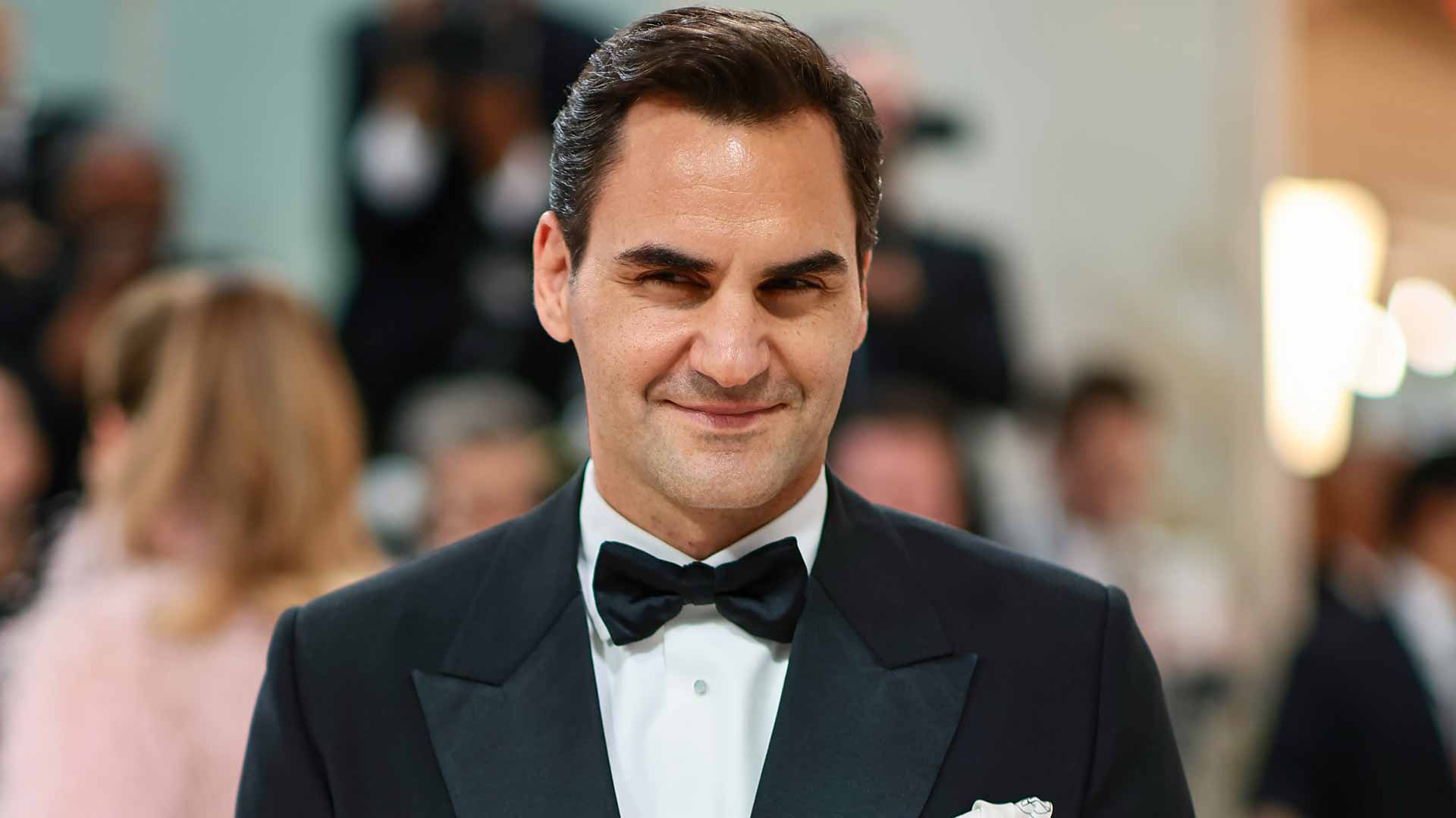 Roger Federer poses for a photo earlier this month at the Met Gala in New York.