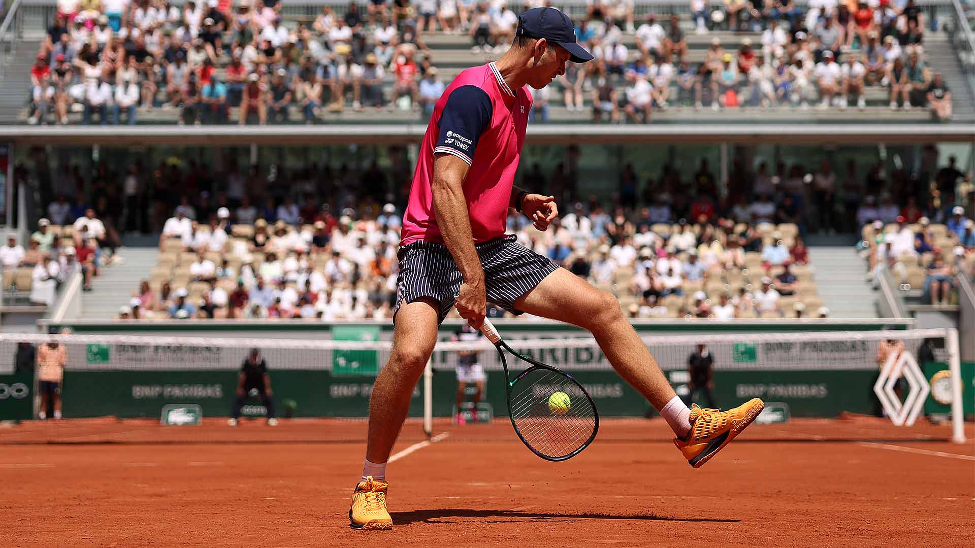 Hubert Hurkacz defeats David Goffin in five sets Sunday in Paris.